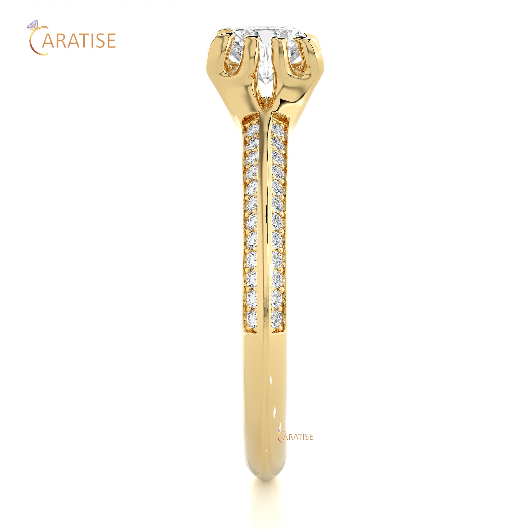 0.86 TDW Round Cut Engagement Moissanite Diamond Ring 925 Silver