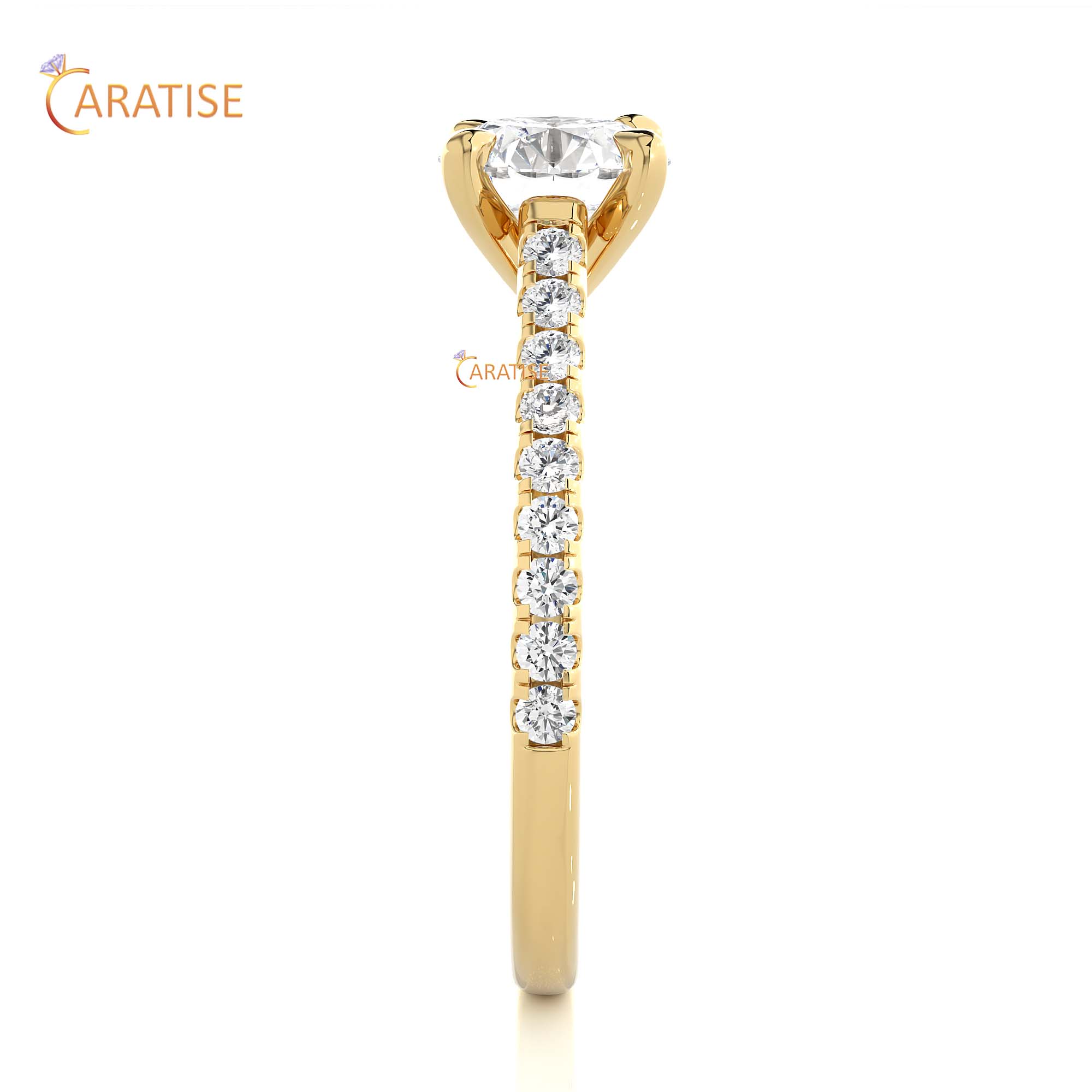 1.36 TDW Round Cut Engagement Moissanite Diamond Ring 925 Silver