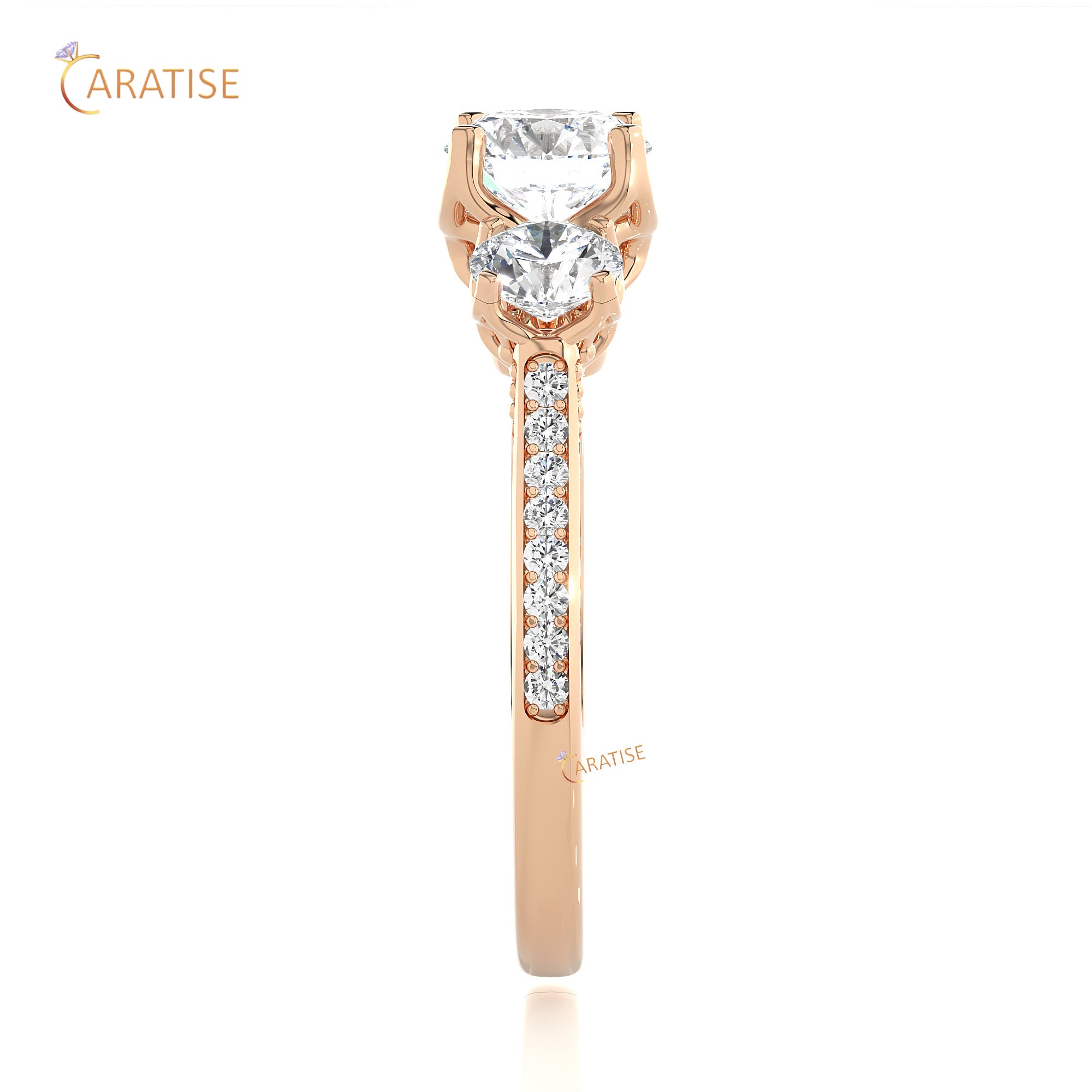 1.90 TDW Round Cut Engagement Moissanite Diamond Ring 925 Silver