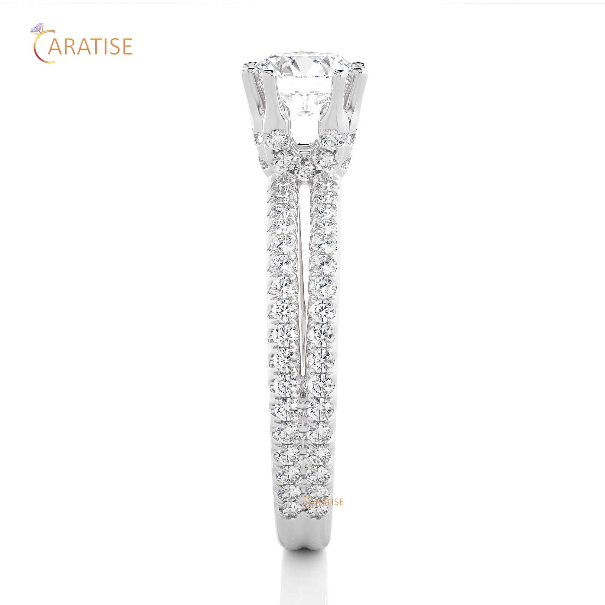 1.32 TDW Round Cut Women's Engagement Diamond Ring