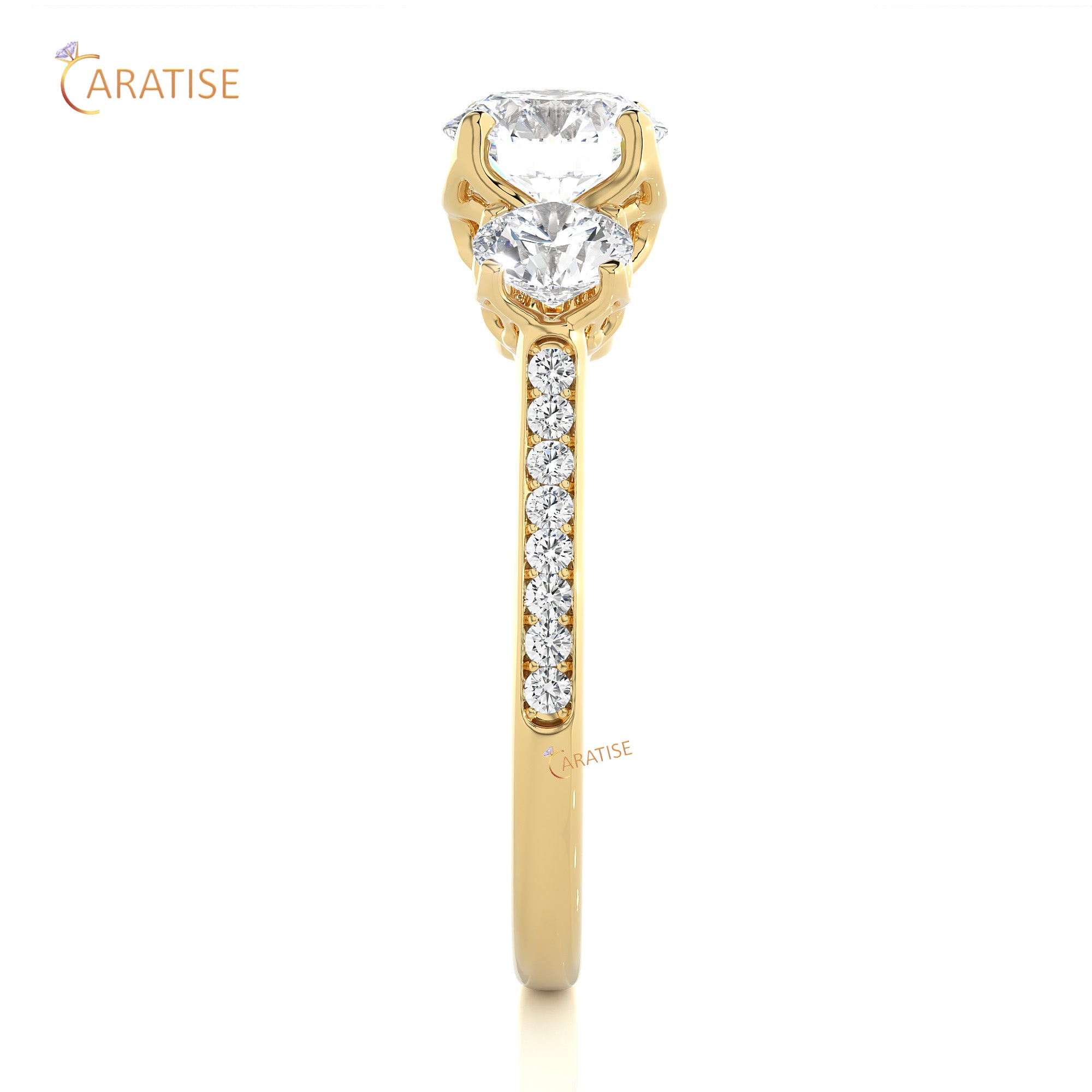 1.80 TDW Round Cut Engagement Moissanite Diamond Ring 925 Silver