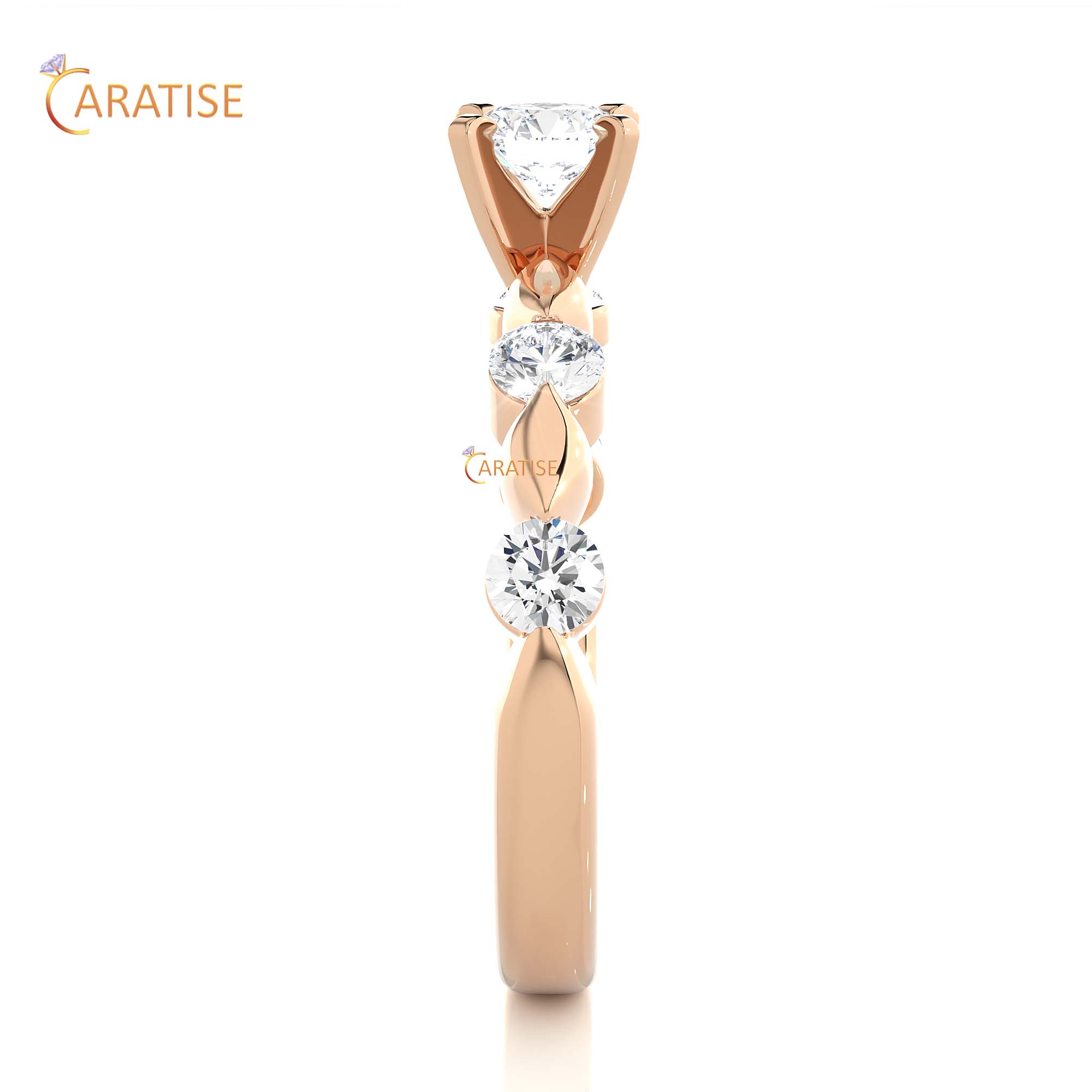 0.90 TDW Round Cut Engagement Moissanite Diamond Ring 925 Silver