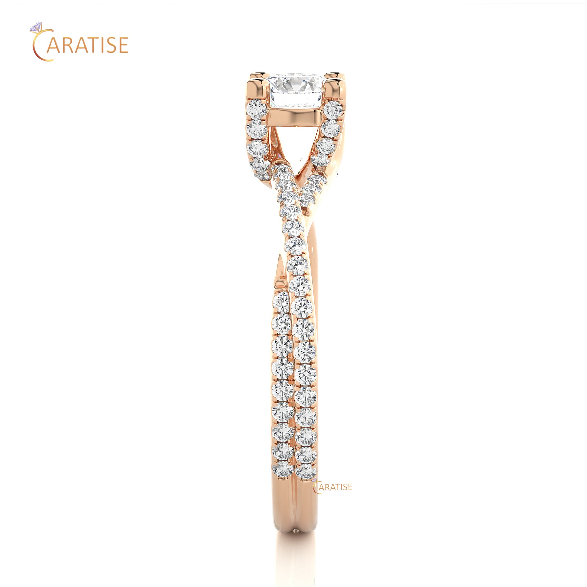 0.74 TDW Round Cut Women's Engagement Diamond Ring