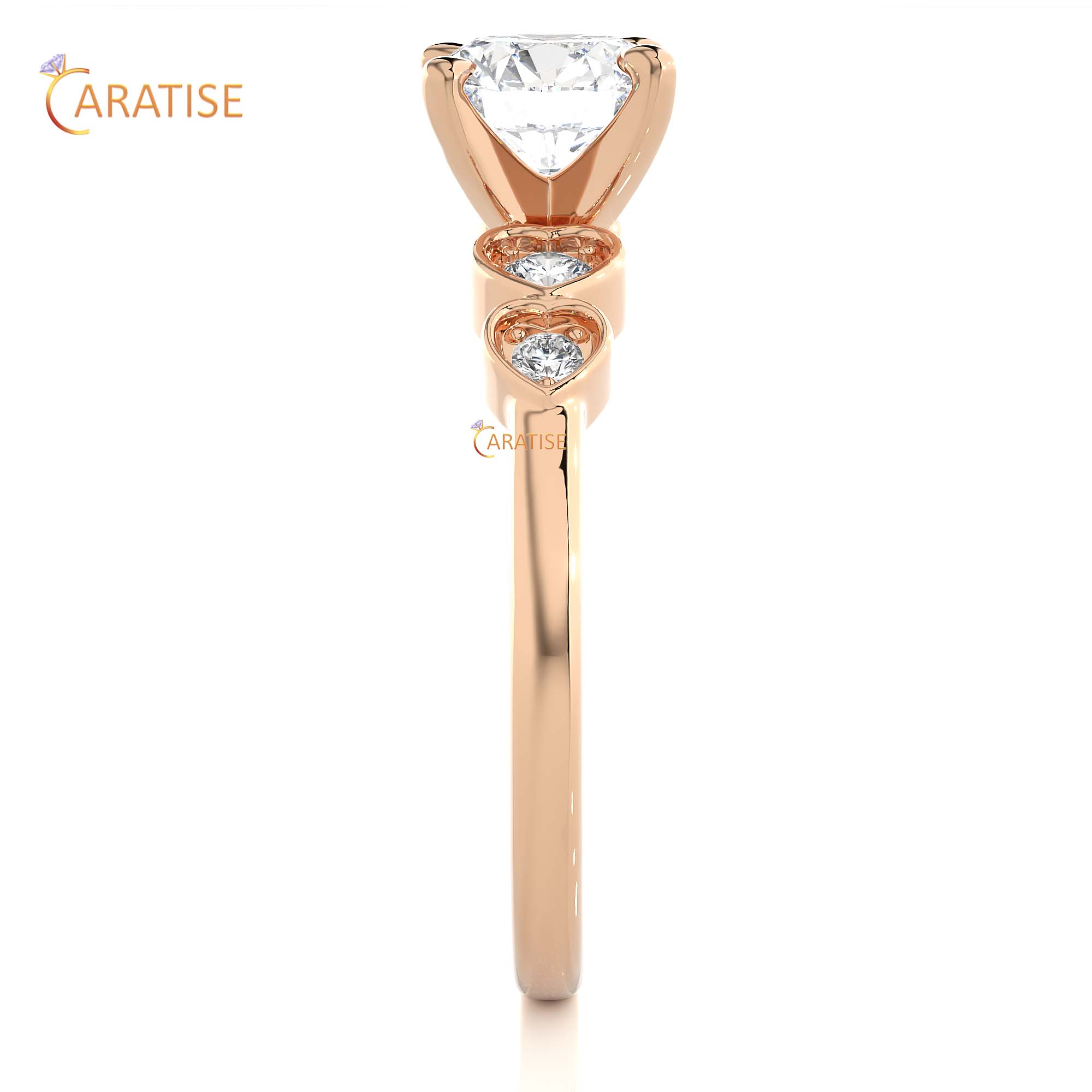 1.21 TDW Round Cut Engagement Moissanite Diamond Ring 925 Silver