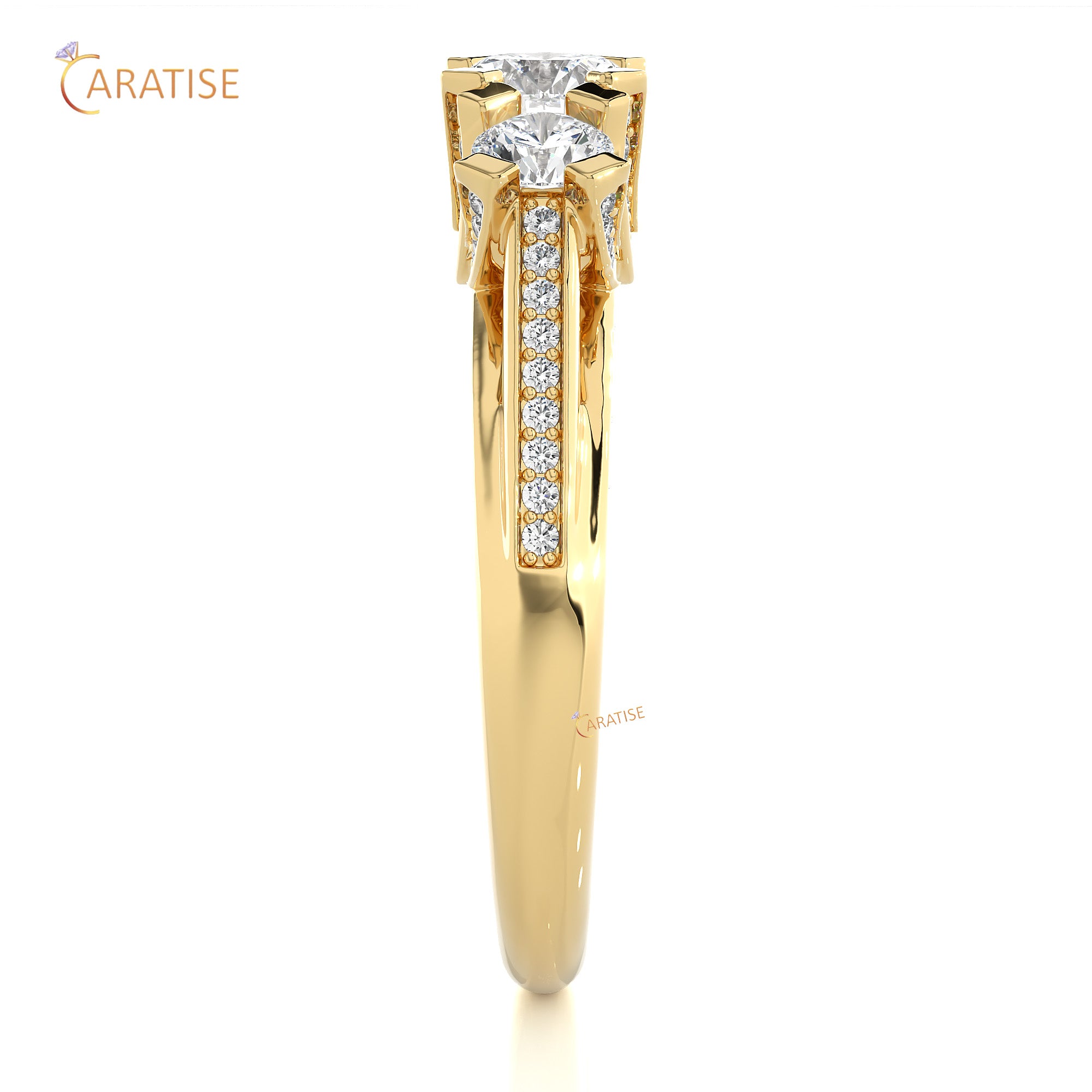 1.20 TDW Round Cut Engagement Moissanite Diamond Ring 925 Silver