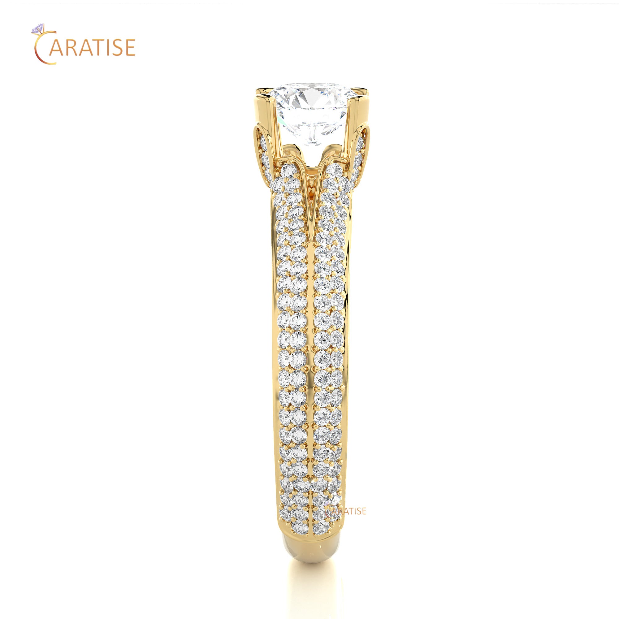 1.13 TDW Round Cut Engagement Moissanite Diamond Ring 925 Silver