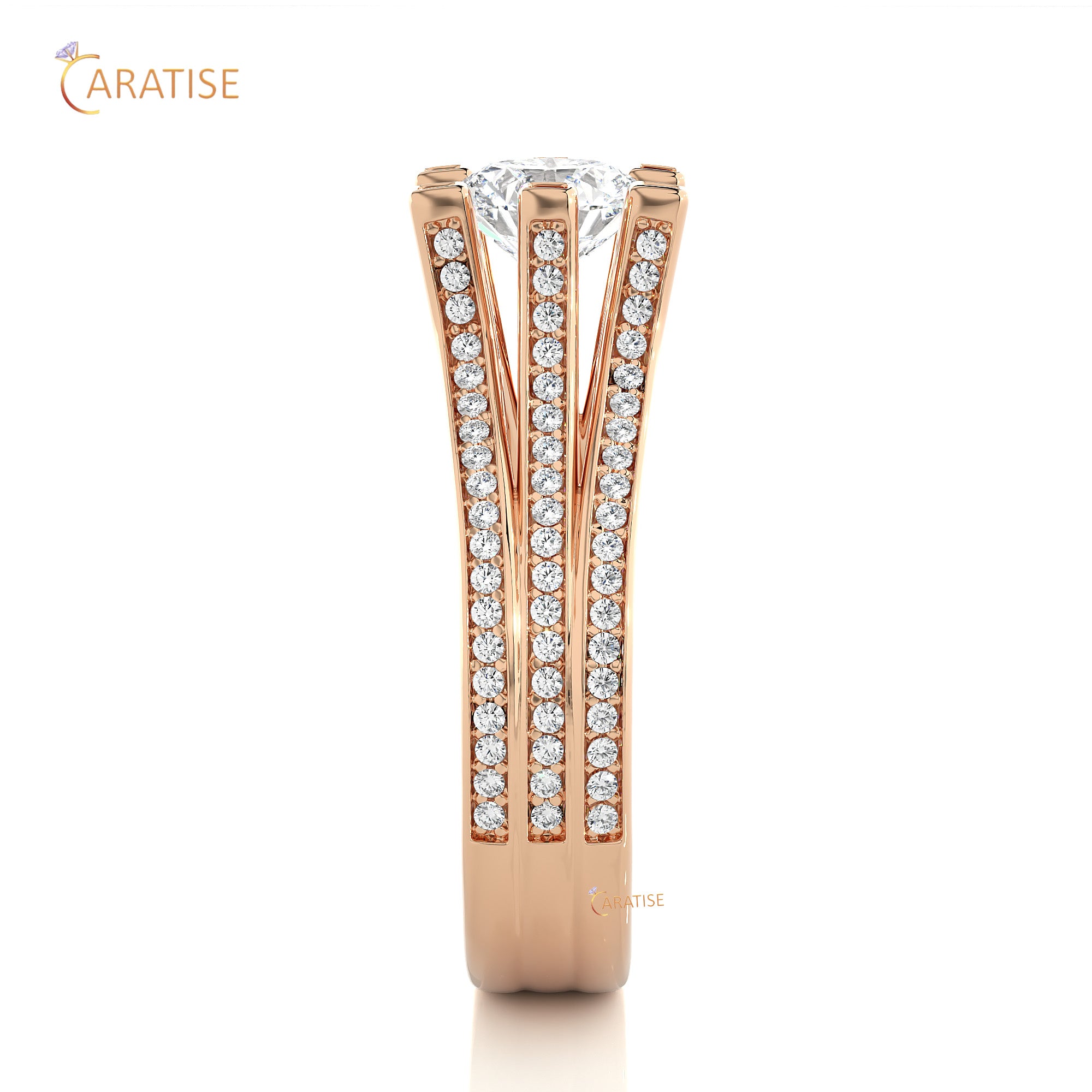 1.48 TDW Round Cut Moissanite Diamond Halo Ring 925 Silver