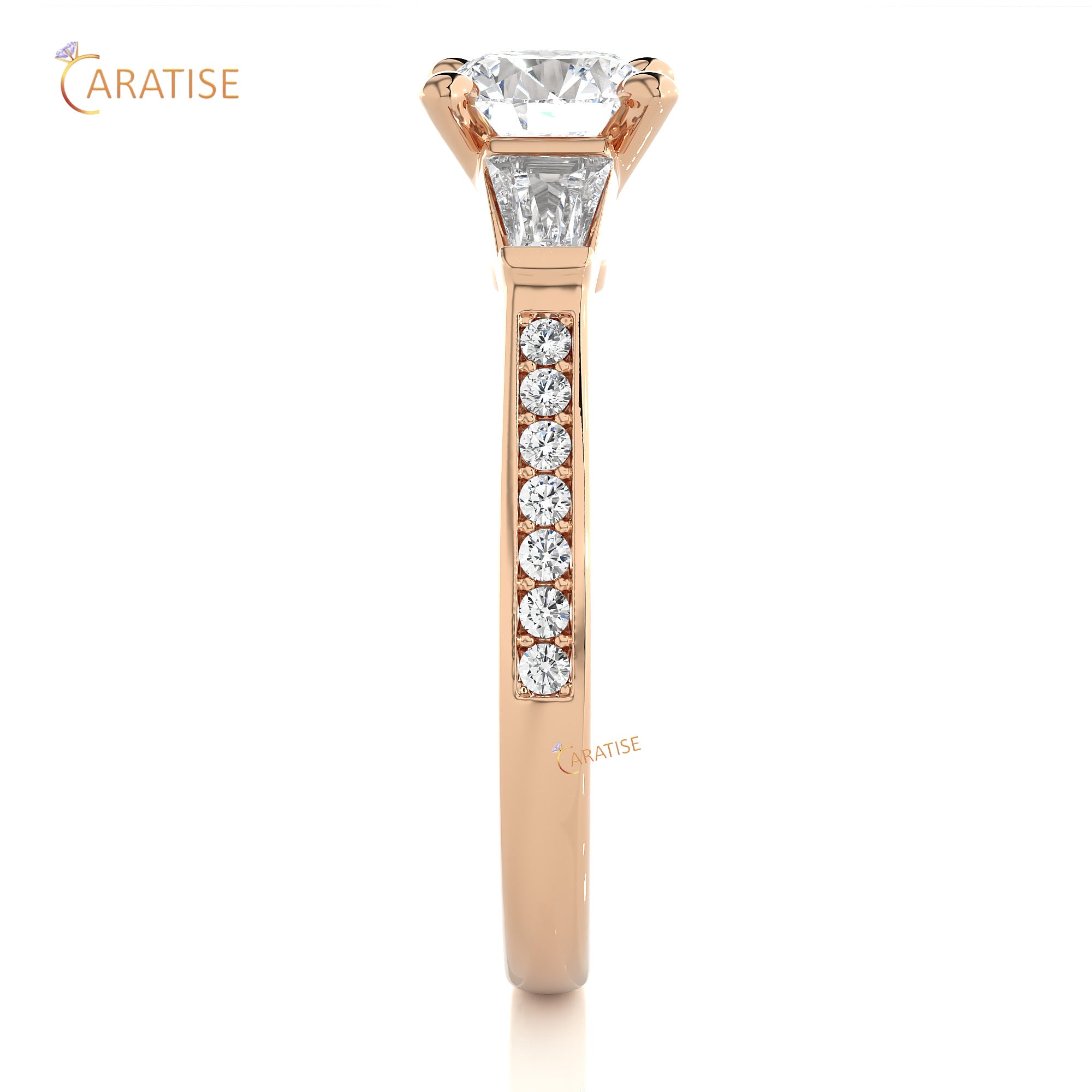 1.69 TDW Round Cut Engagement Moissanite Diamond Ring 925 Silver