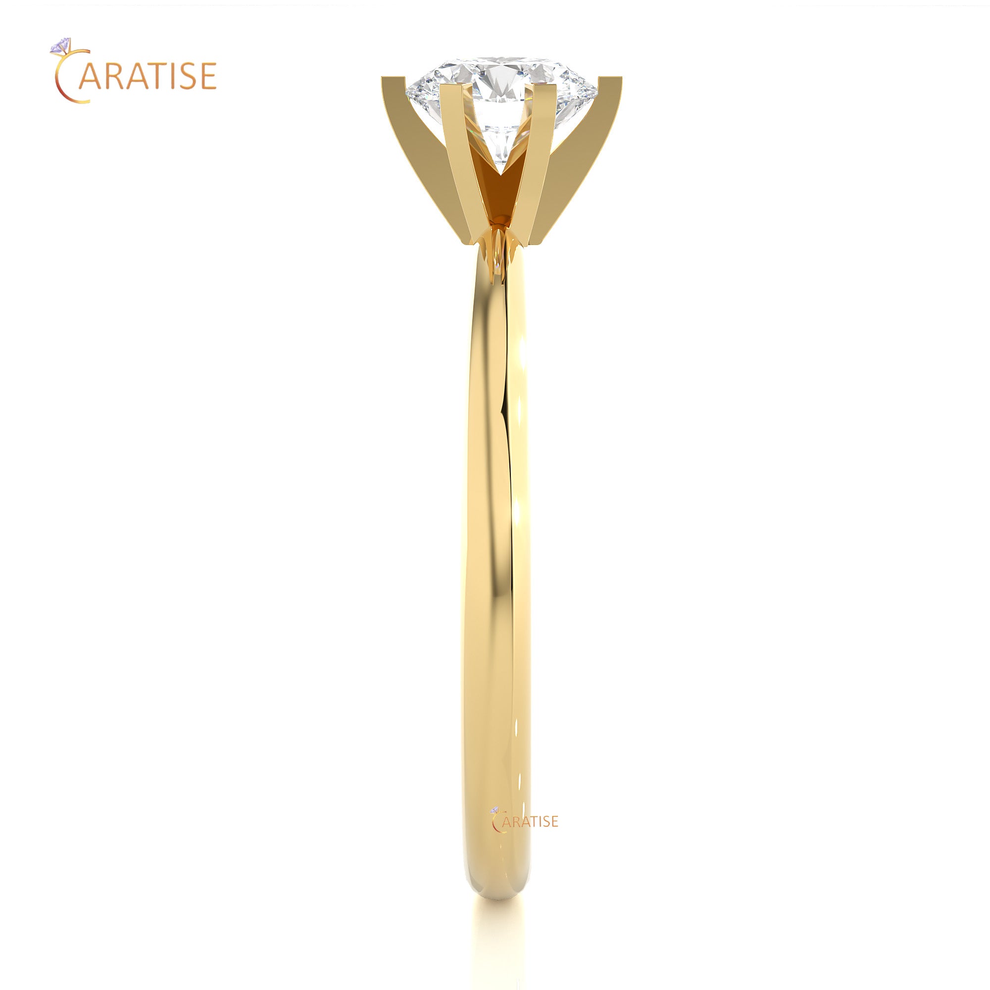 1.18 TDW Round Cut Moissanite Diamond  Solitaire Ring 925 Silver