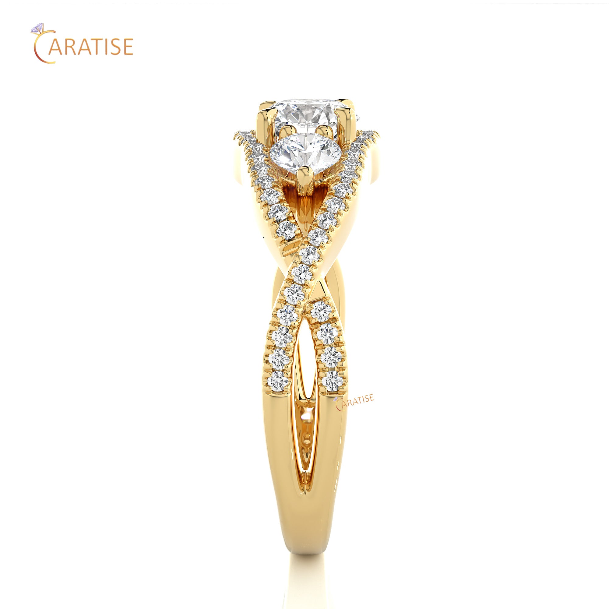 1.07 TDW Round Cut Engagement Moissanite Diamond Ring 925 Silver