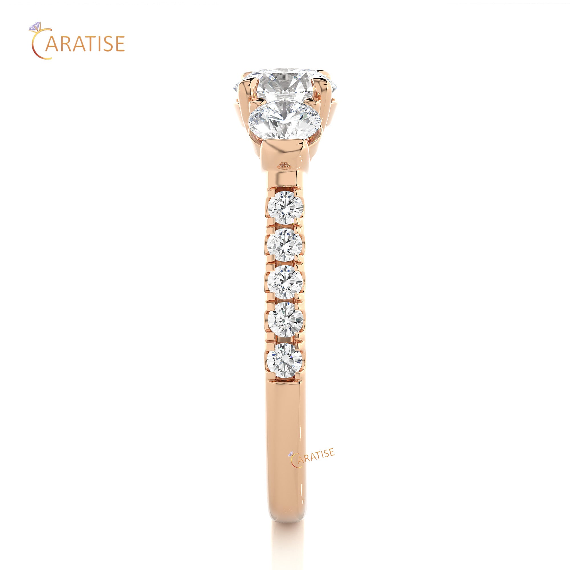 1.55 TDW Round Cut Engagement Moissanite Diamond Ring 925 Silver