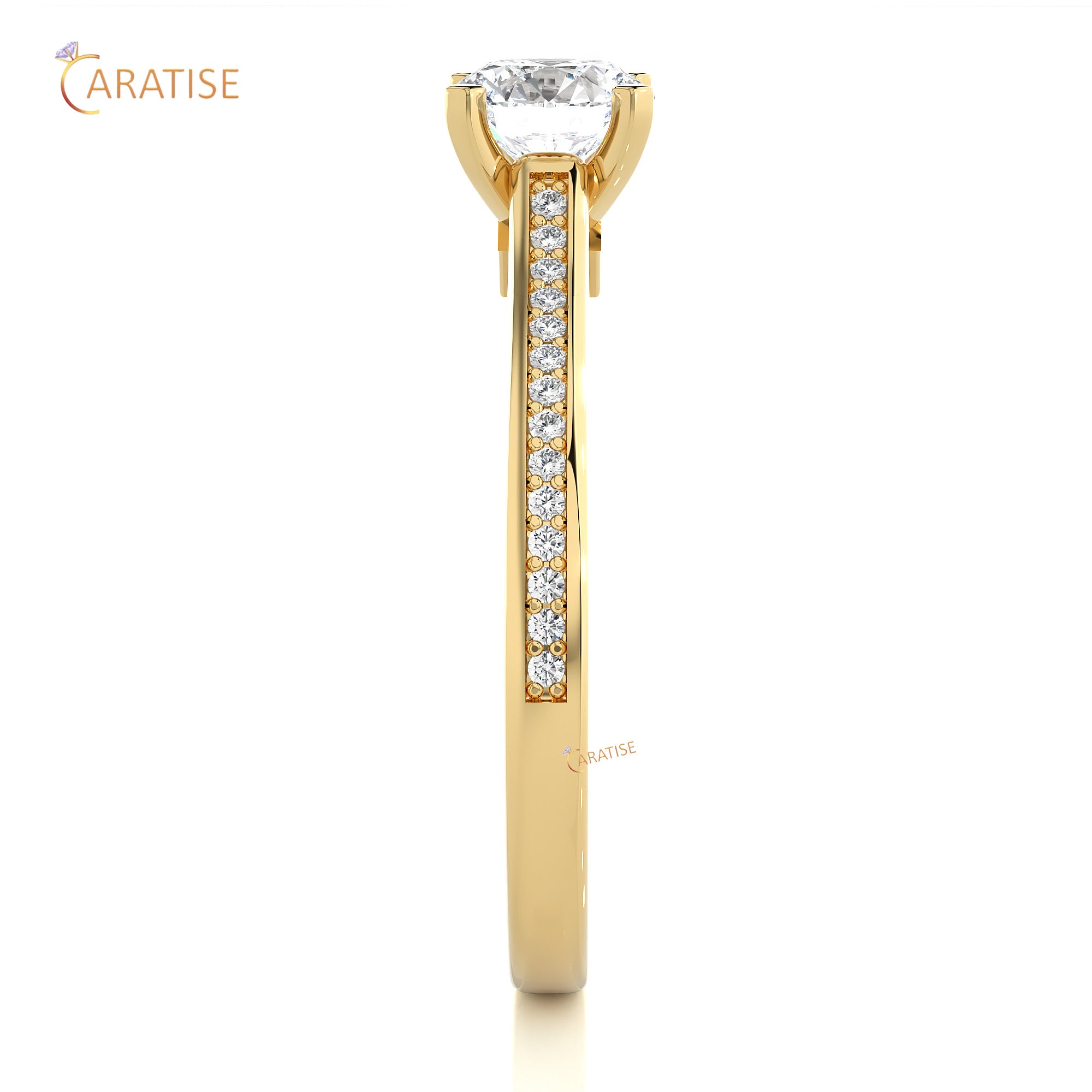 0.75 TDW Round Cut Engagement Moissanite Diamond Ring 925 Silver