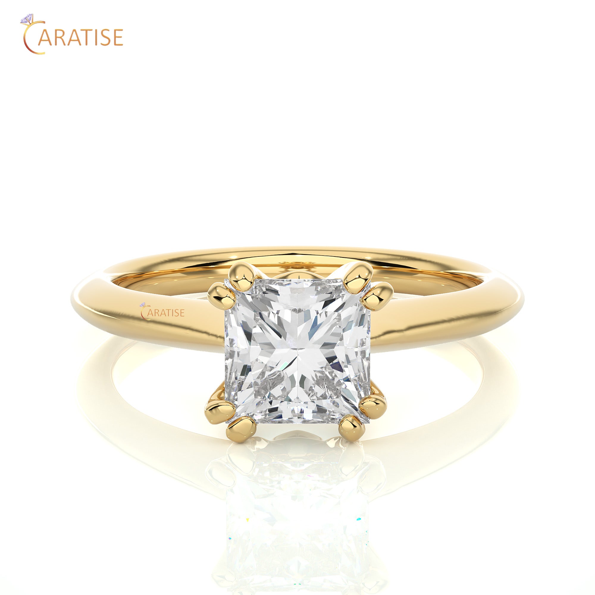 1.38 TDW Round & princess Cut Engagement Moissanite Diamond Ring 925 Silver