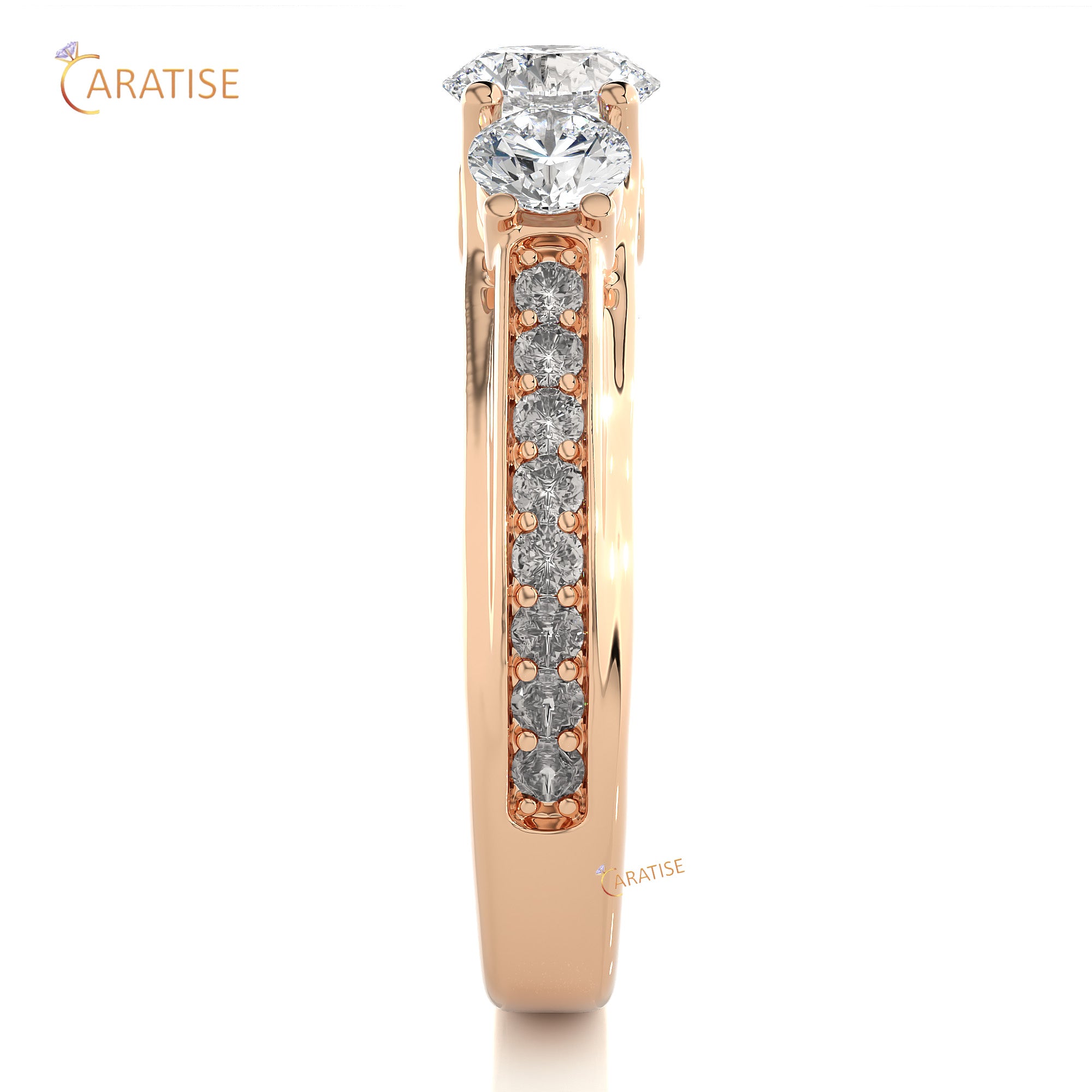 1.70 TDW Round Cut Engagement Moissanite Diamond Ring 925 Silver