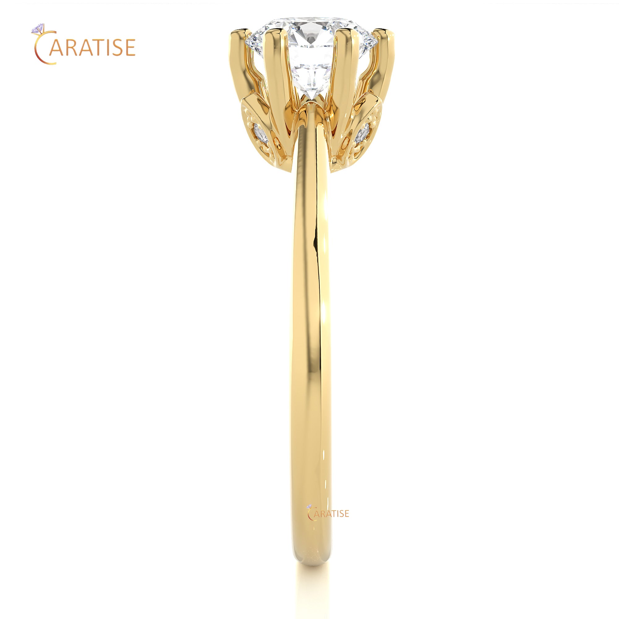 1.05 TDW Round Cut Moissanite Diamond Engagement Ring 925 Silver