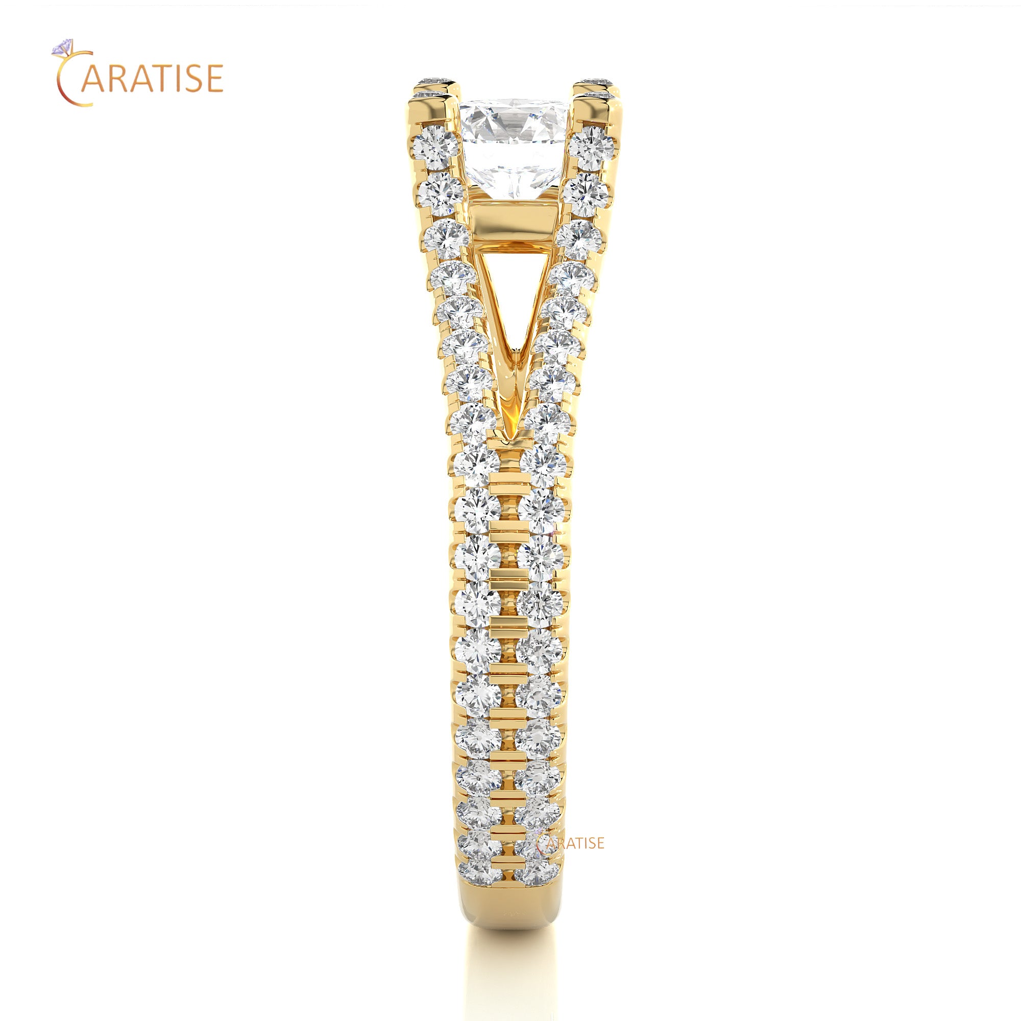 1.08 TDW Round Cut Engagement Moissanite Diamond Ring 925 Silver