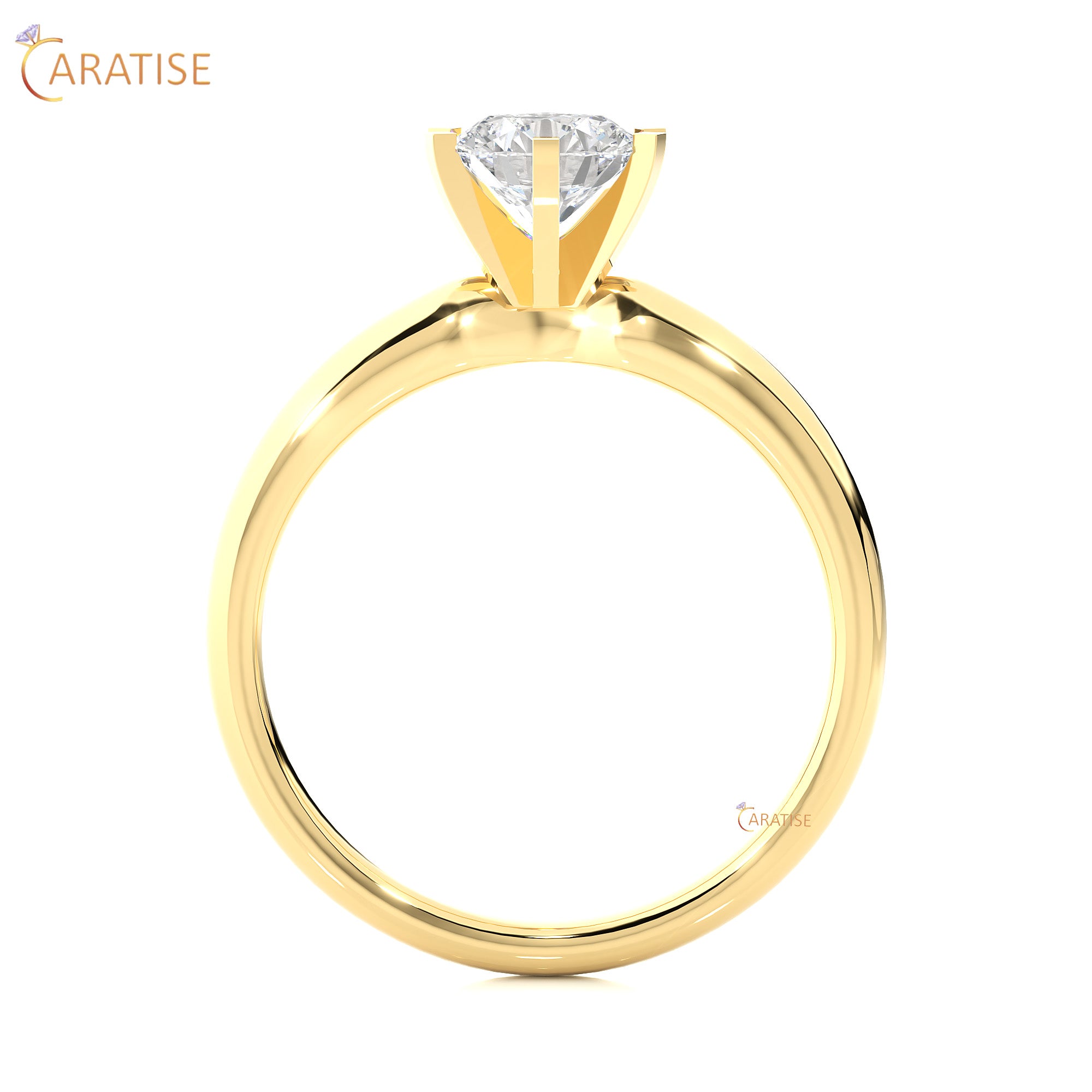 1.18 TDW Round Cut Moissanite Diamond  Solitaire Ring 925 Silver