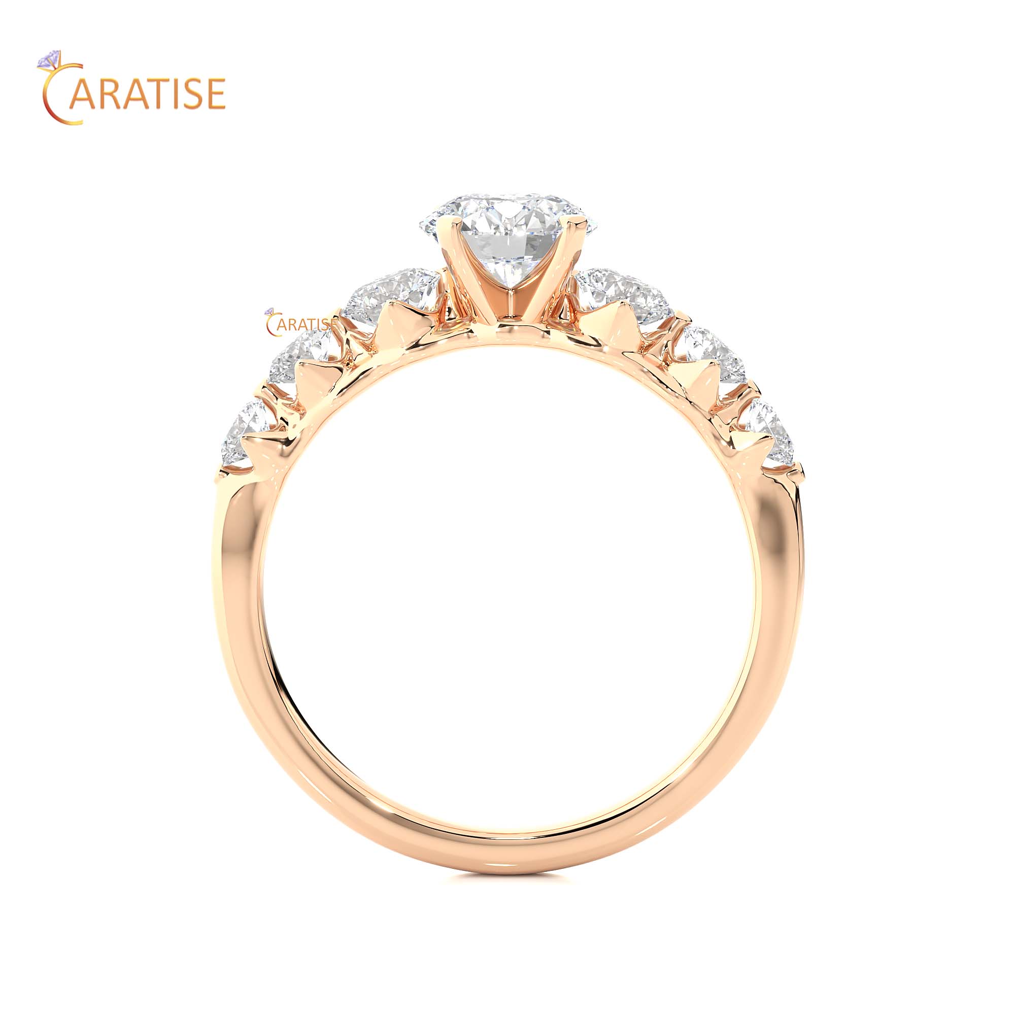 1.58 TDW Round Cut Engagement Moissanite Diamond Ring 925 Silver