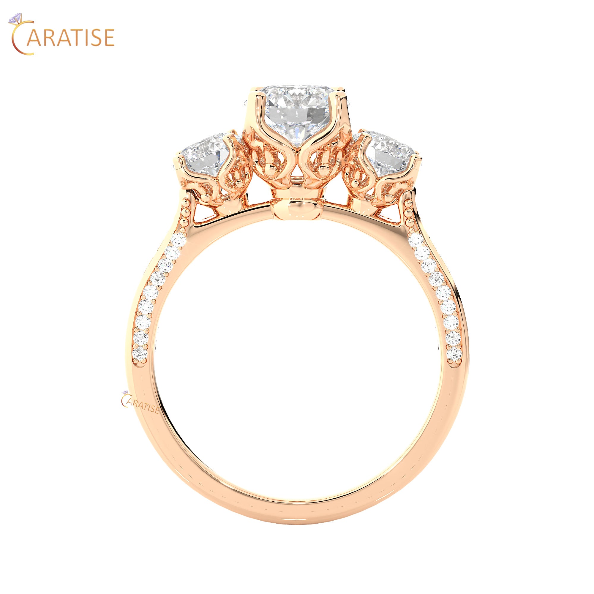 1.90 TDW Round Cut Engagement Moissanite Diamond Ring 925 Silver