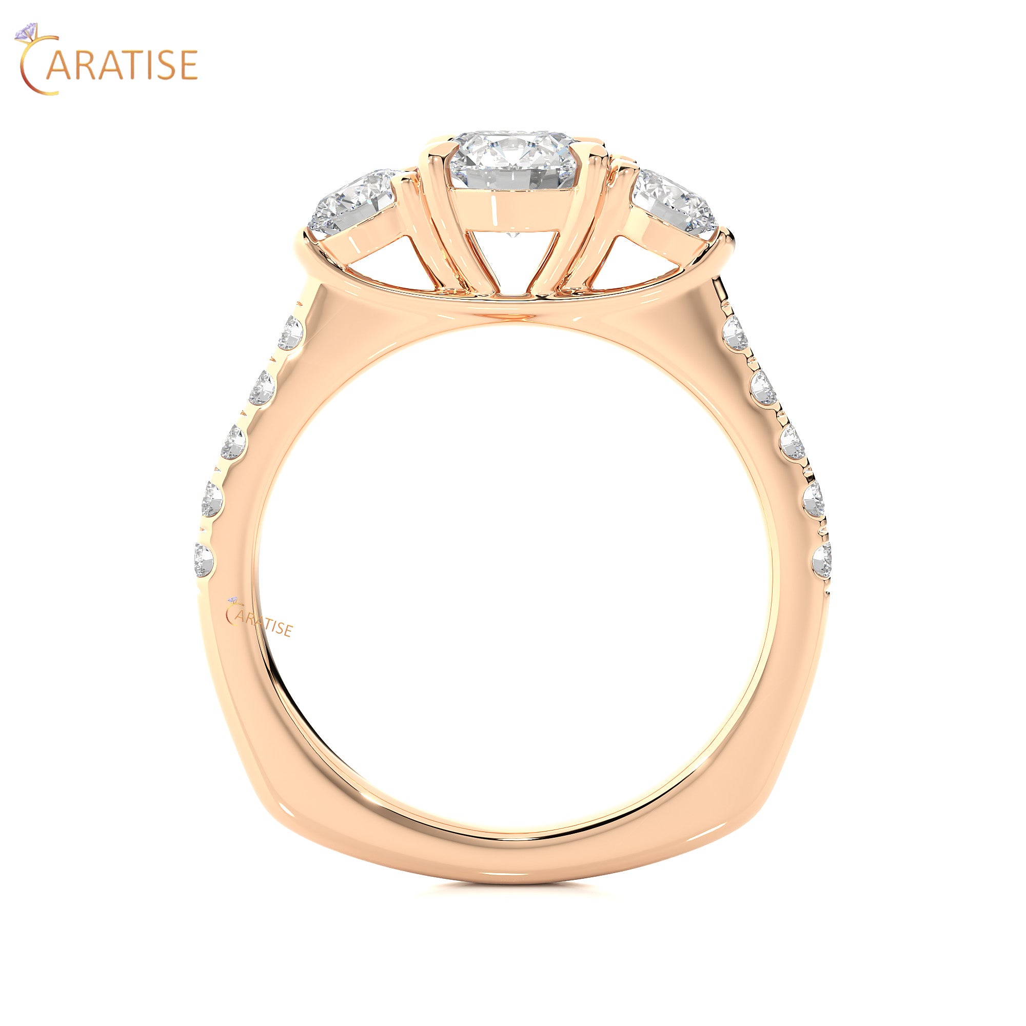 1.55 TDW Round Cut Engagement Moissanite Diamond Ring 925 Silver