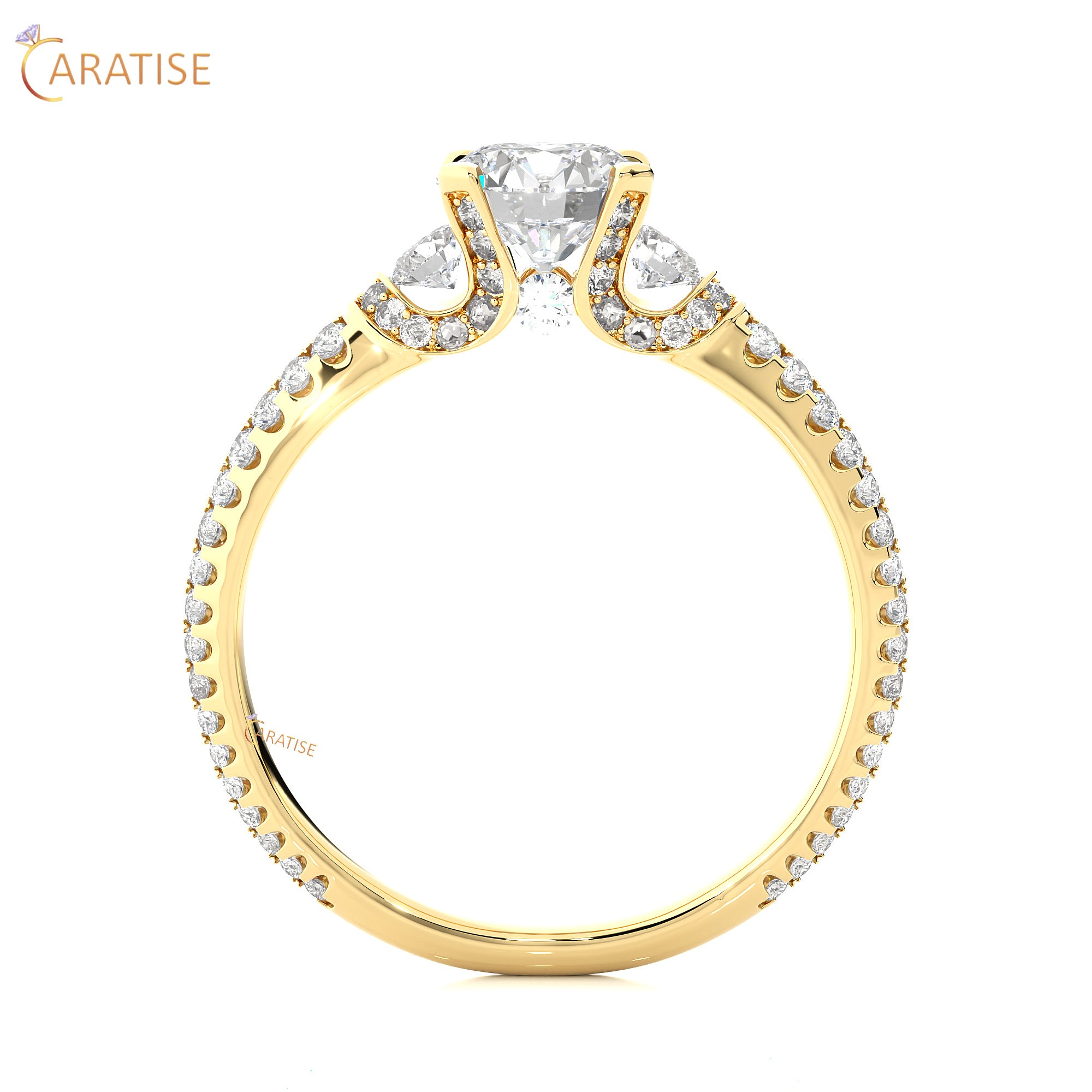 1.44 TDW Round Cut Engagement Moissanite Diamond Ring 925 Silver