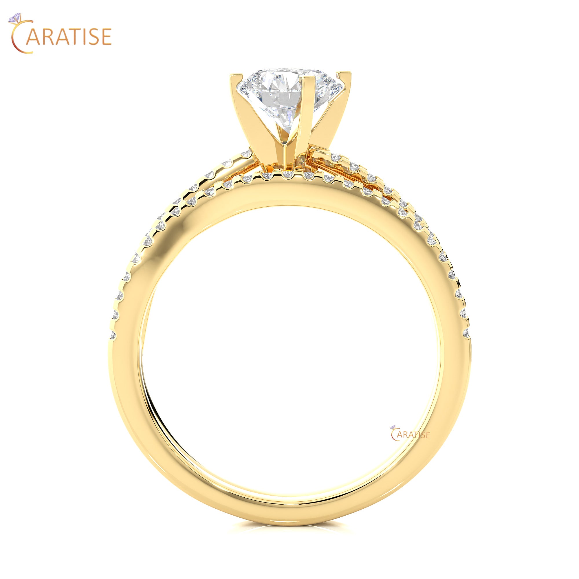 0.72 TDW Round Cut Moissanite Diamond Engagement Ring 925 Silver