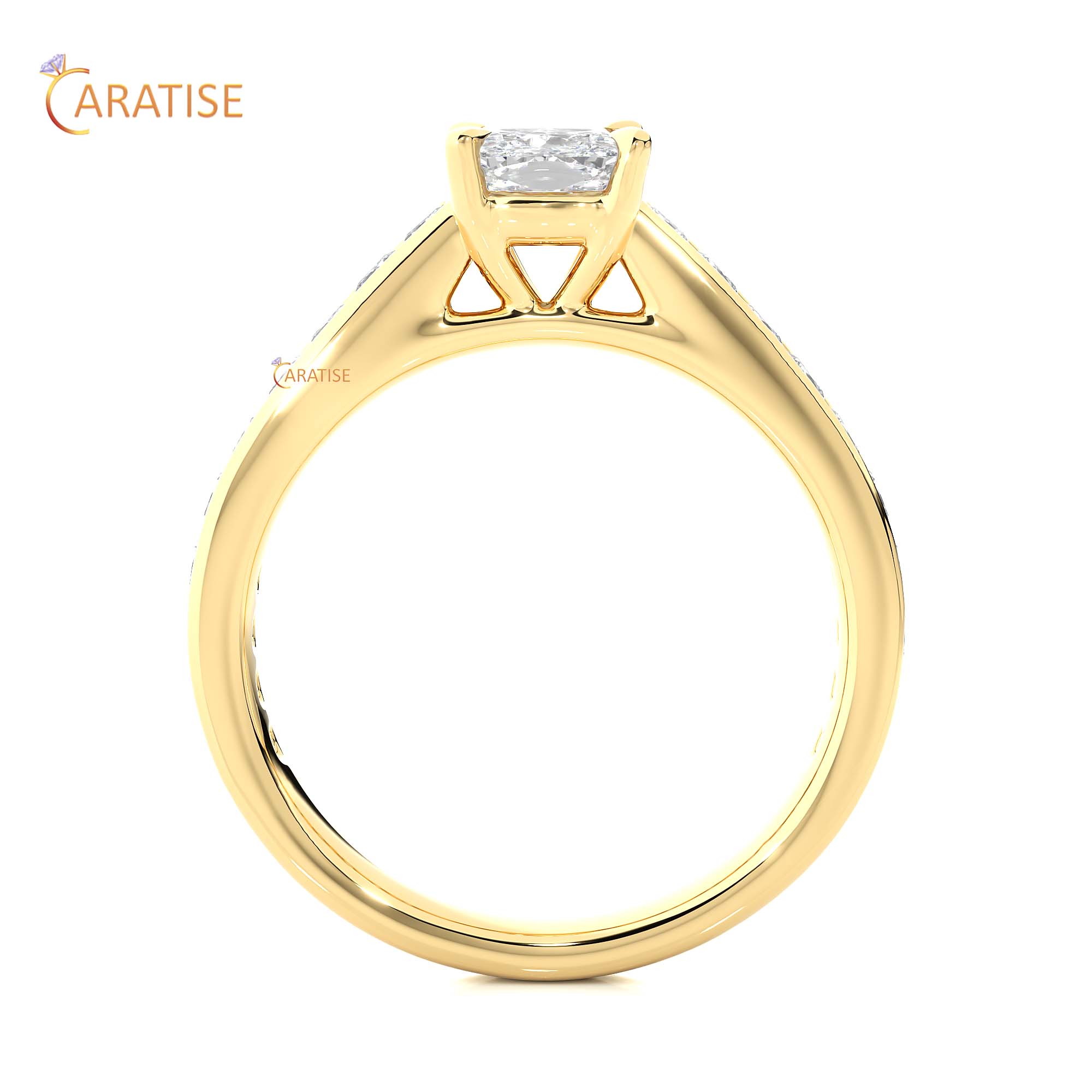 2.12 TDW Princess & Cushion Cut Engagement Moissanite Diamond Ring 925 Silver