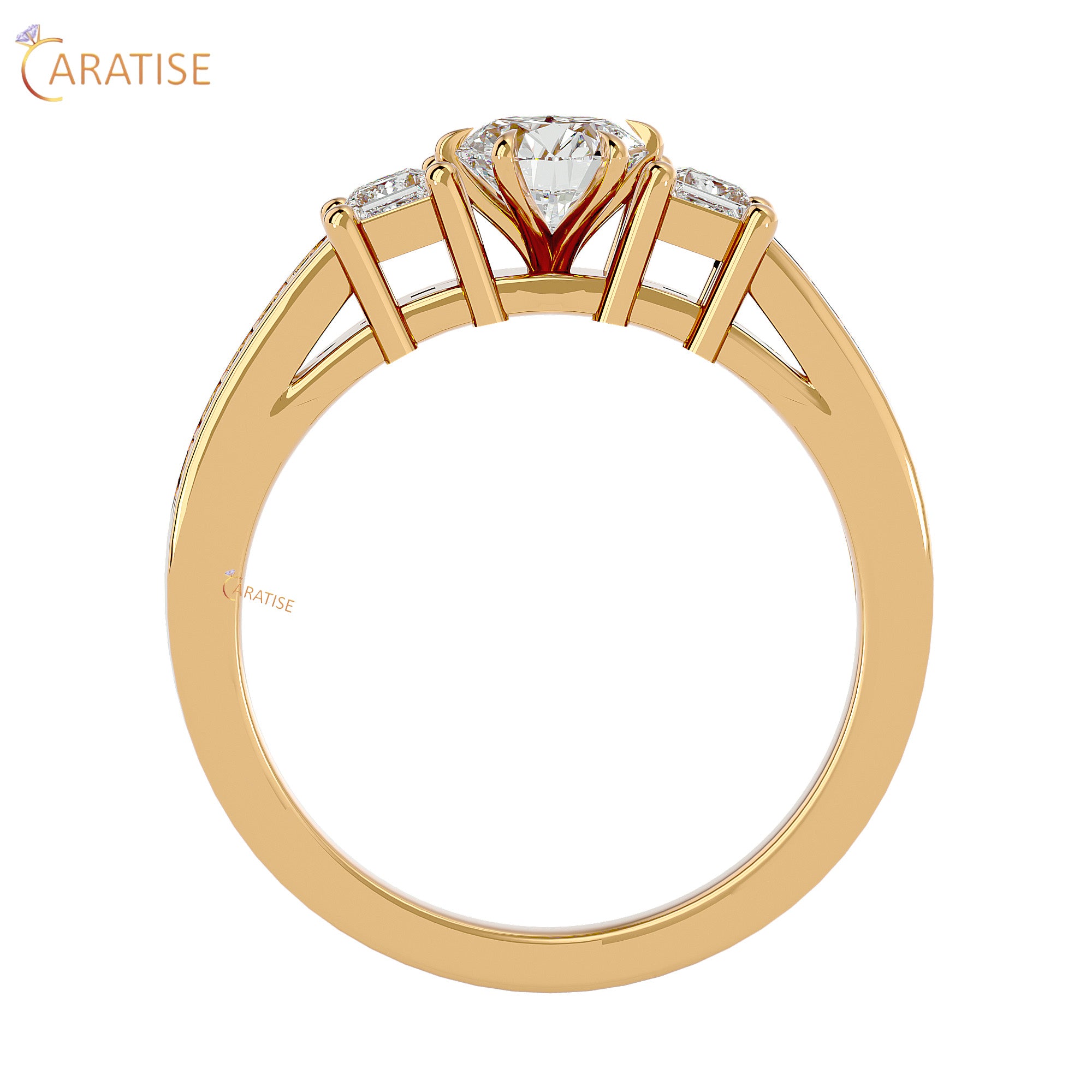 0.85 TDW Round Cut Engagement Moissanite Diamond Ring 925 Silver