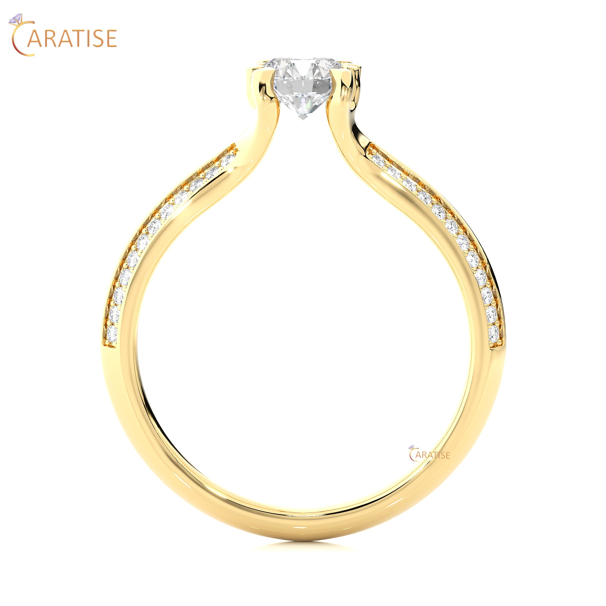 0.86 TDW Round Cut Engagement Moissanite Diamond Ring 925 Silver