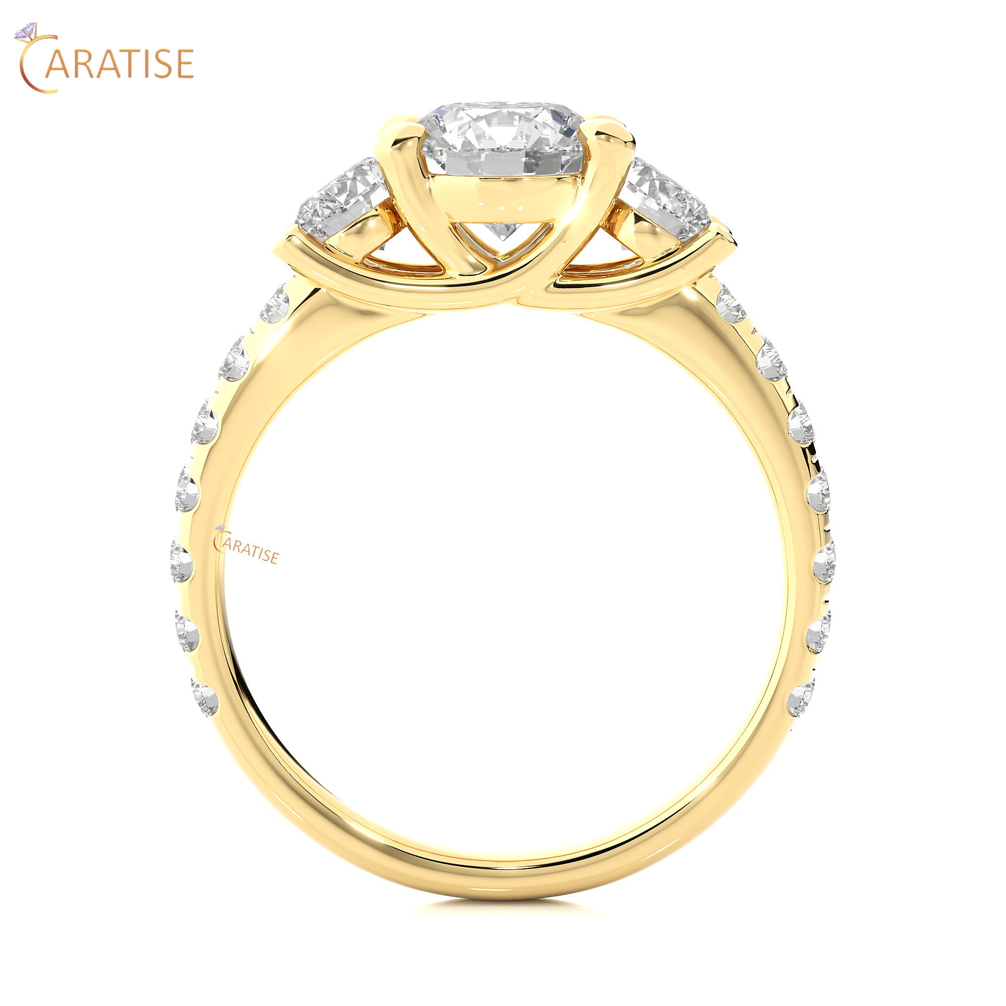 2.35 TDW Round Cut Engagement Moissanite Diamond Ring 925 Silver