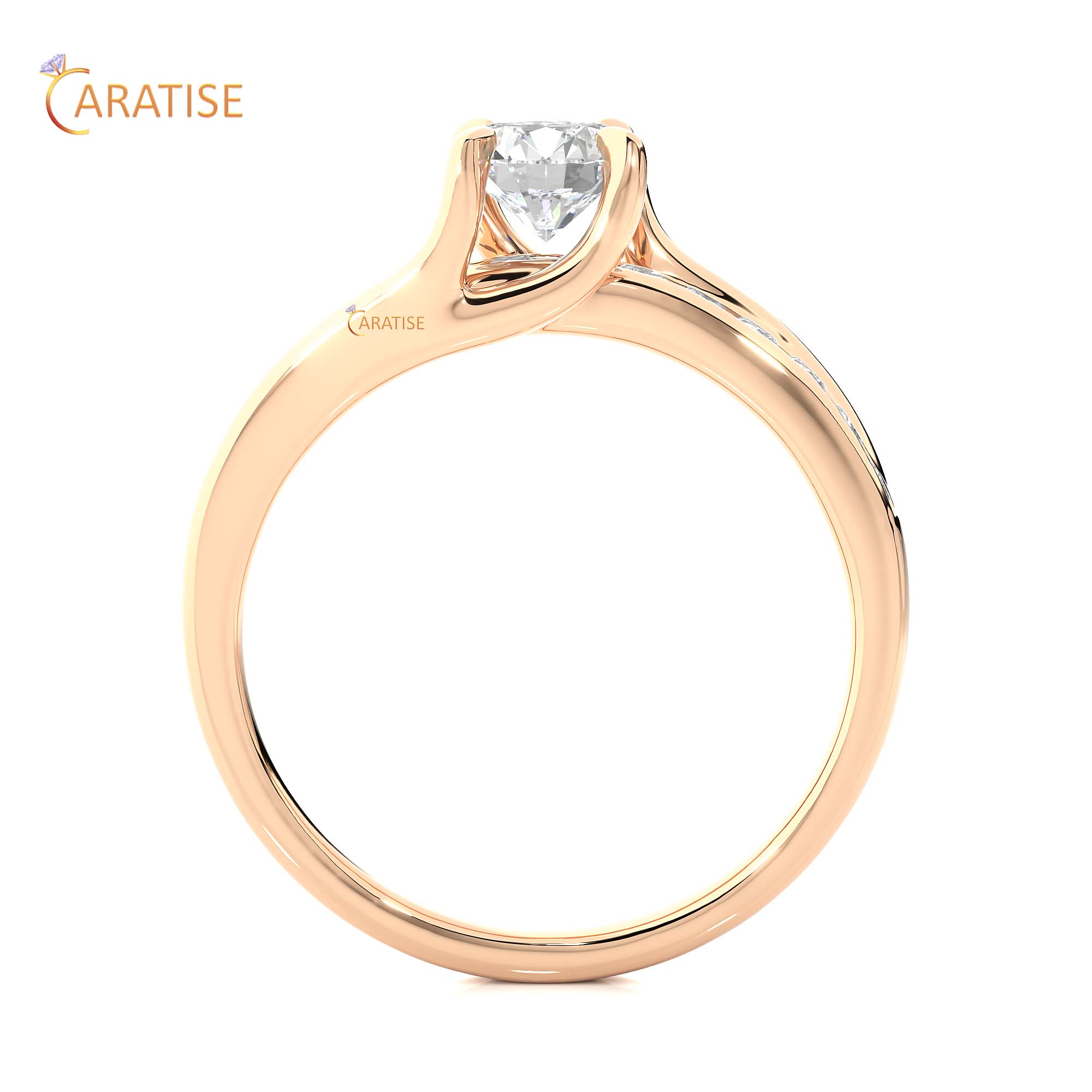 0.97 TDW Round Cut Engagement Moissanite Diamond Ring 925 Silver