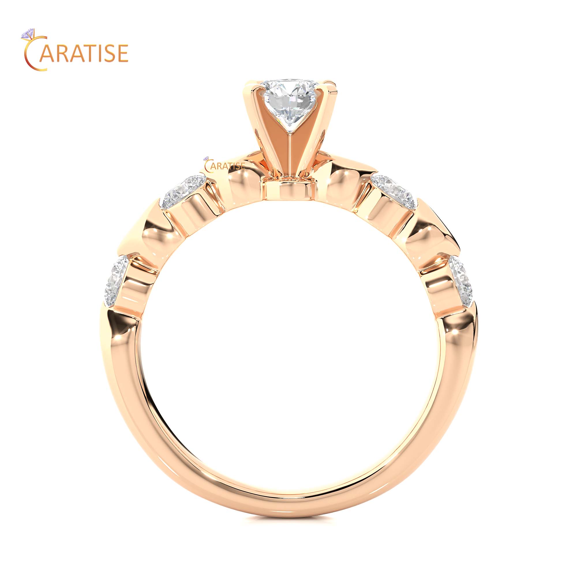 0.90 TDW Round Cut Engagement Moissanite Diamond Ring 925 Silver