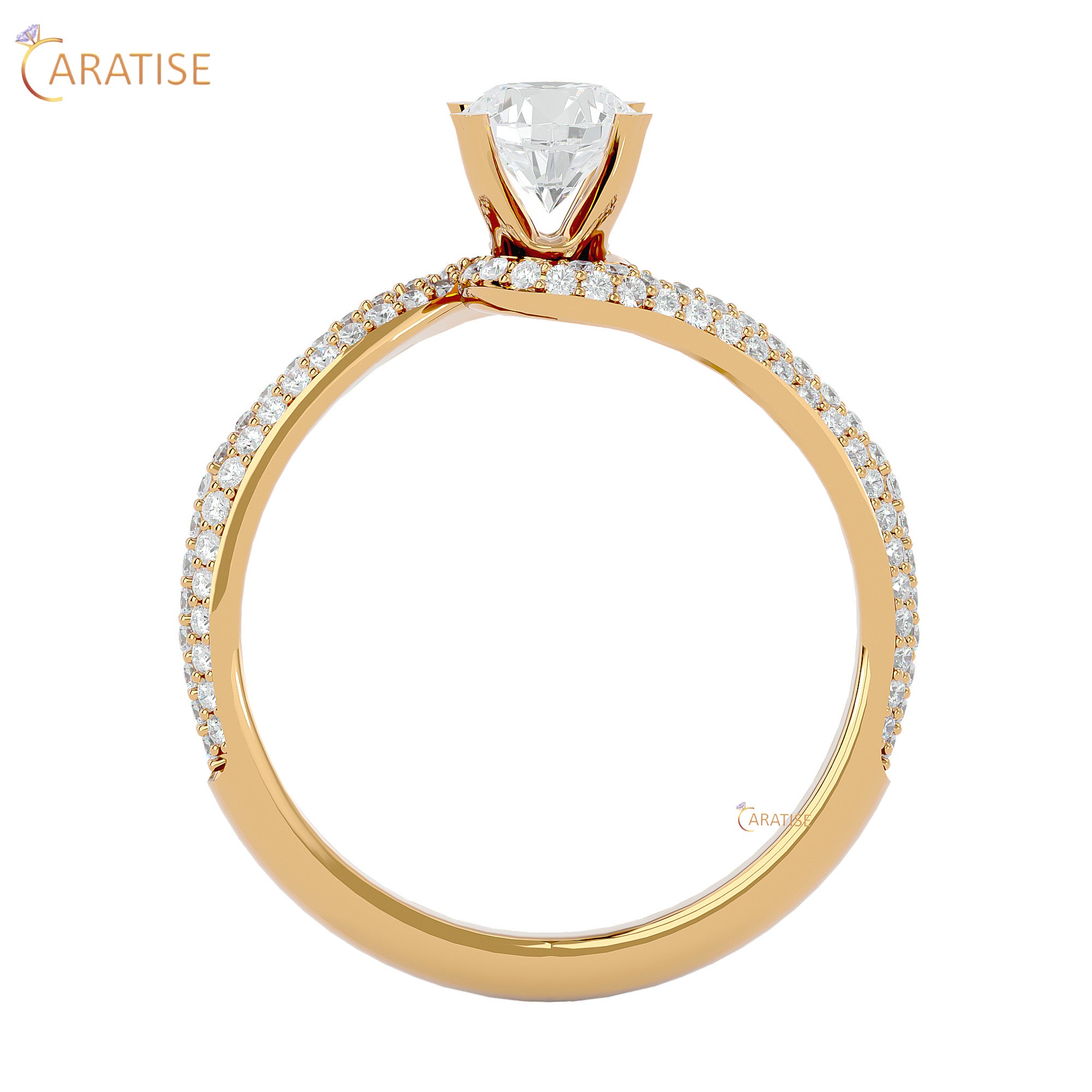 0.87 TDW Round Cut Engagement Moissanite Diamond Ring 925 Silver