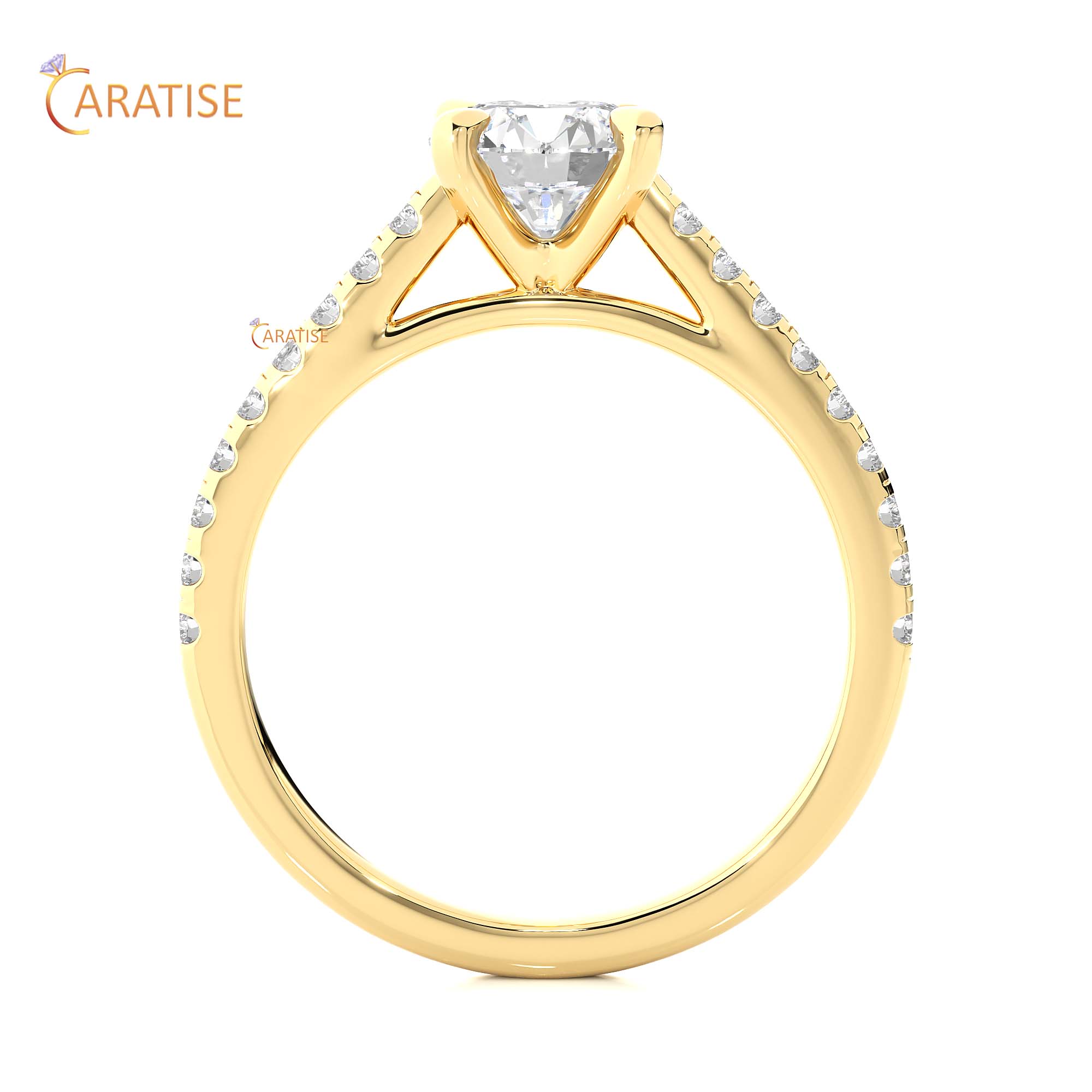 1.36 TDW Round Cut Engagement Moissanite Diamond Ring 925 Silver