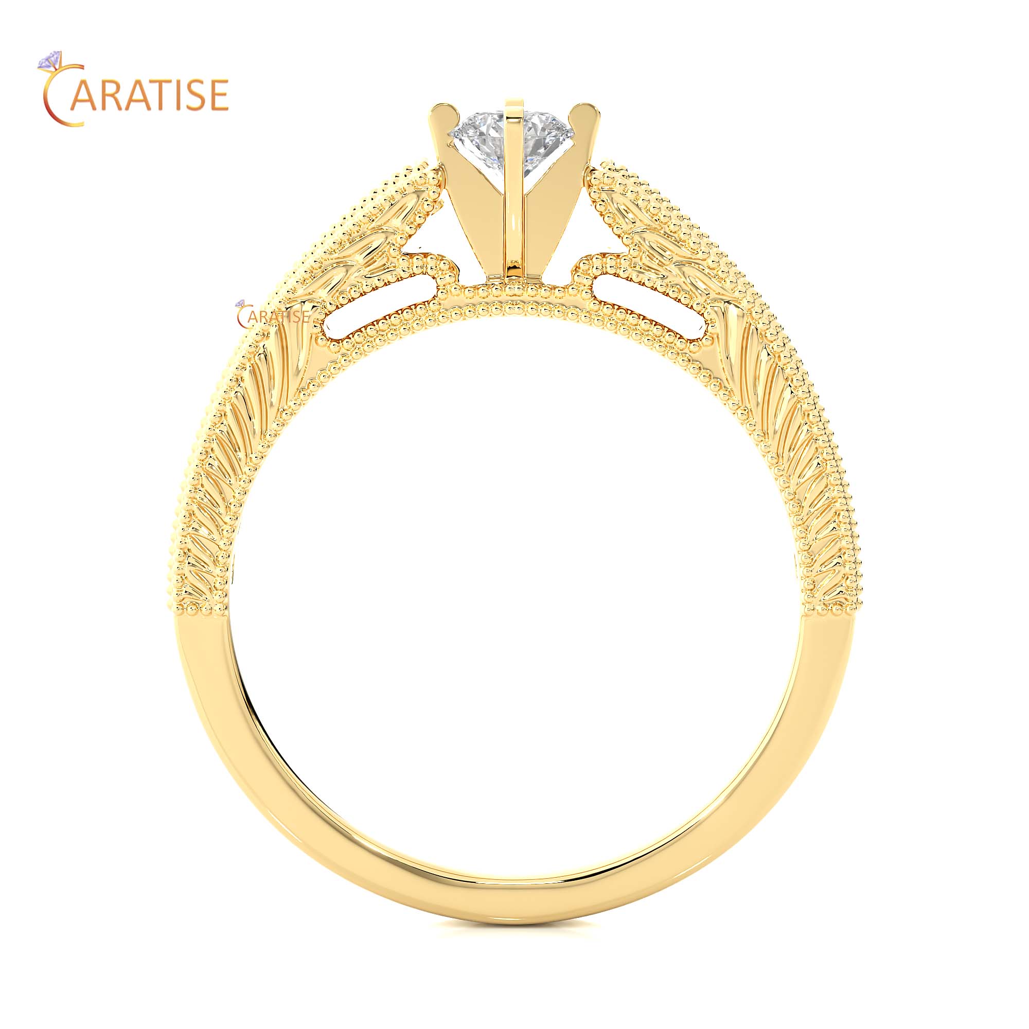 0.48 TDW Round Cut Engagement Moissanite Diamond Ring 925 Silver