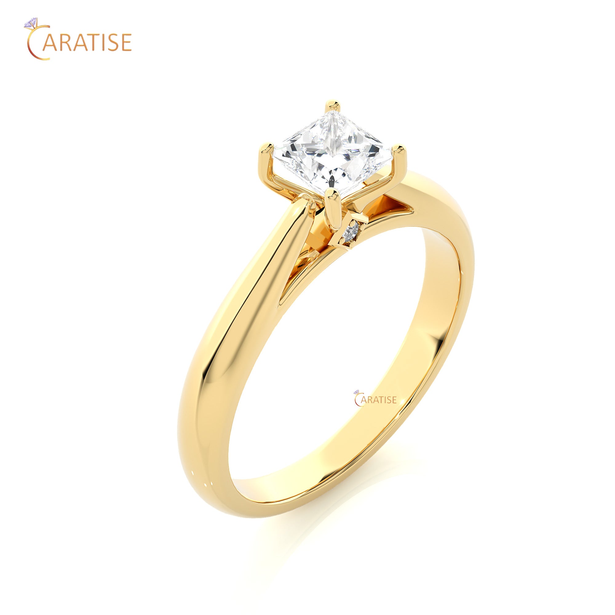 0.80 TDW Round & Princess Cut Women's Engagement Diamond Ring