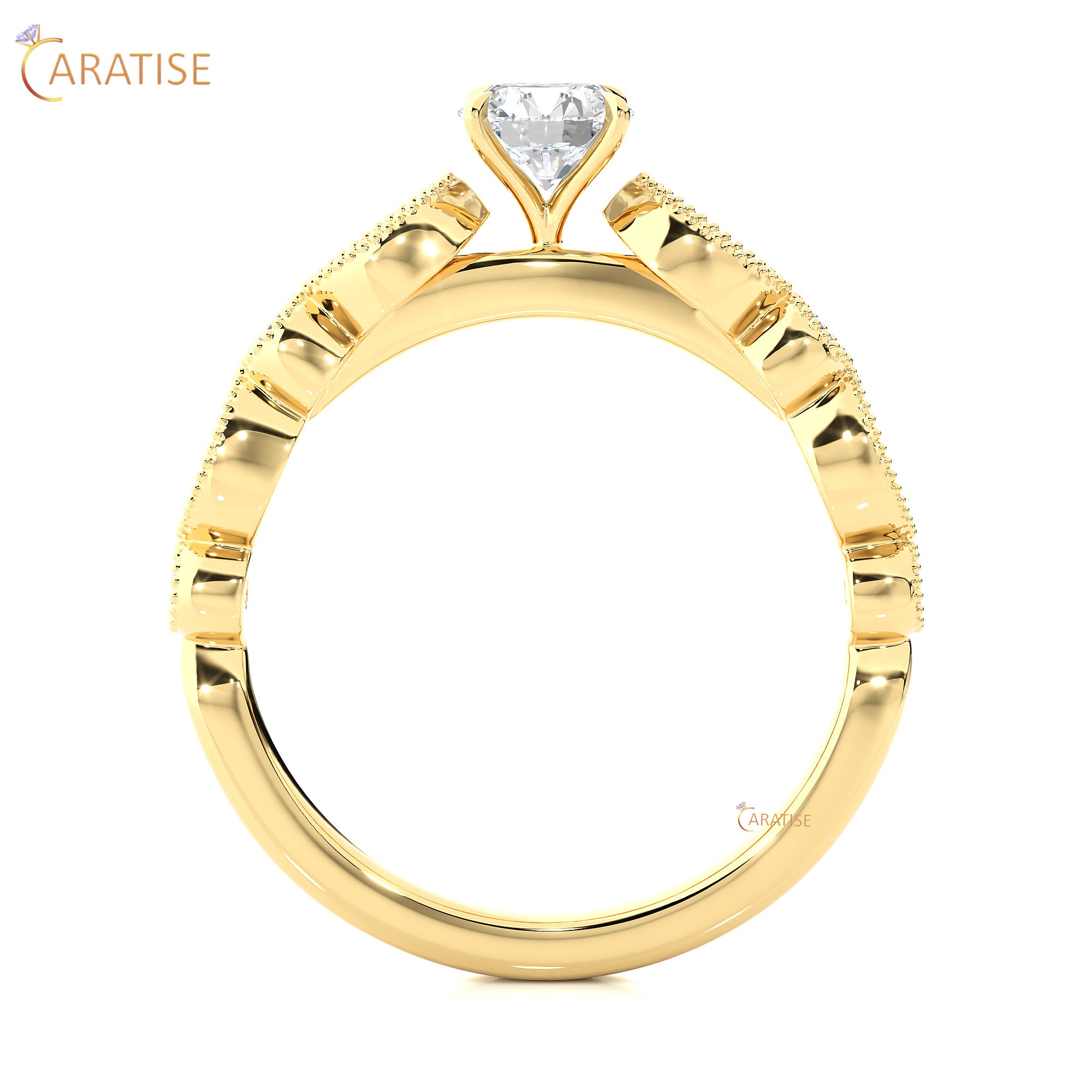 0.67 TDW Round Cut Moissanite Diamond Engagement Ring 925 Silver