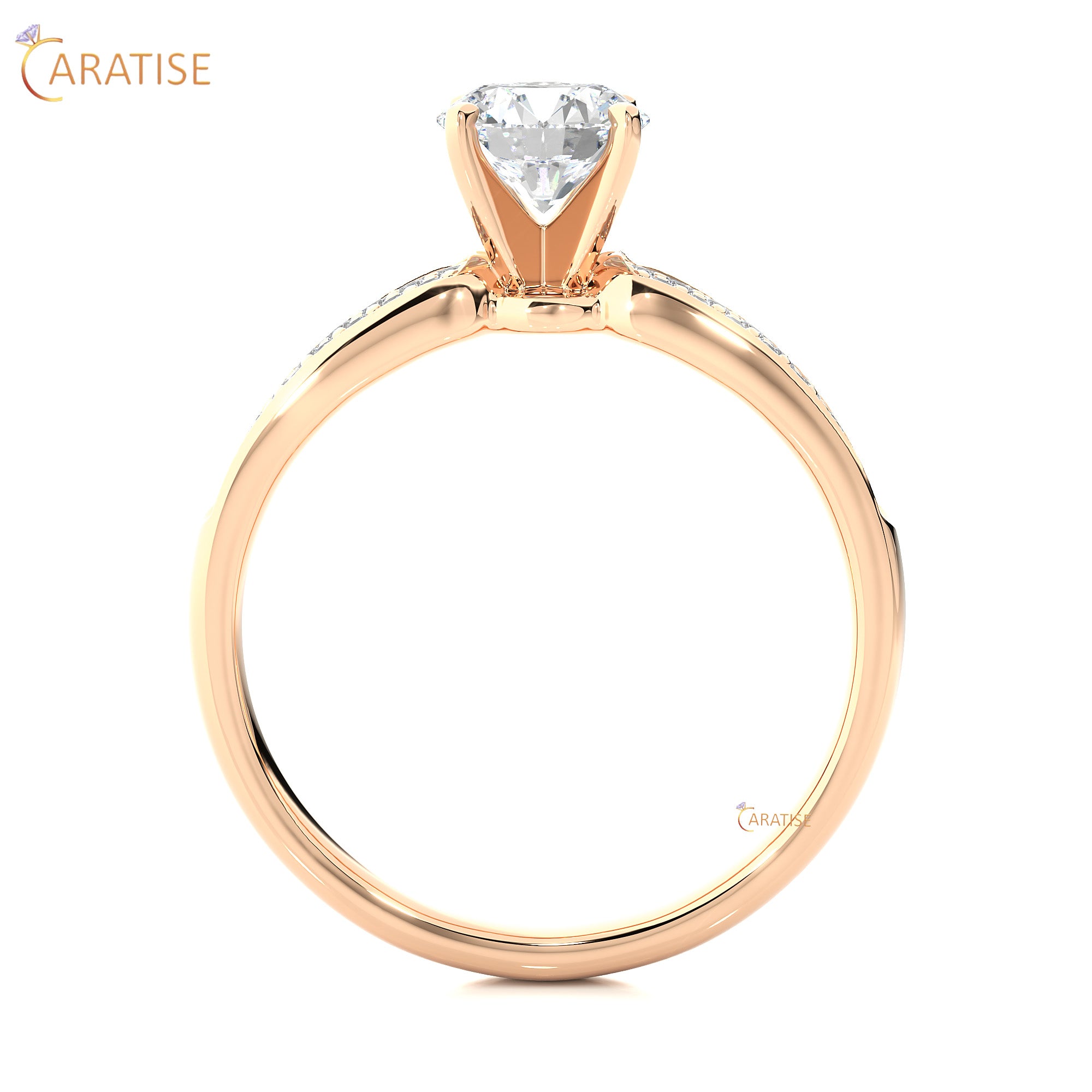 1.02 TDW Round Cut Engagement Moissanite Diamond Ring 925 Silver