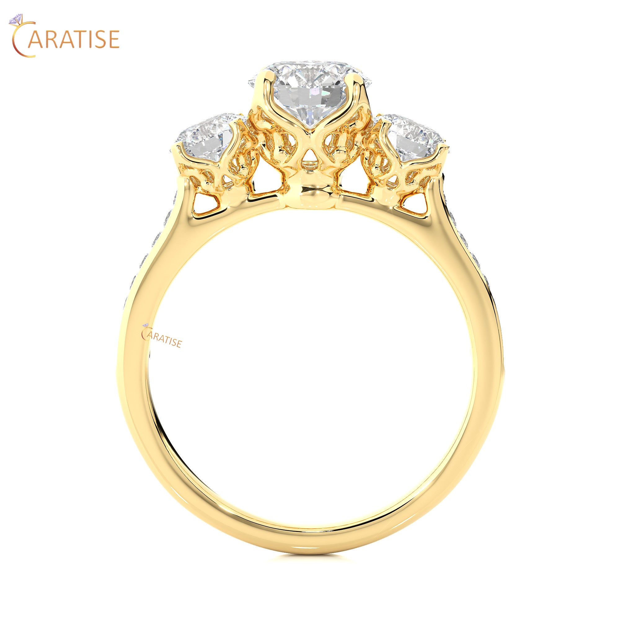 1.80 TDW Round Cut Engagement Moissanite Diamond Ring 925 Silver