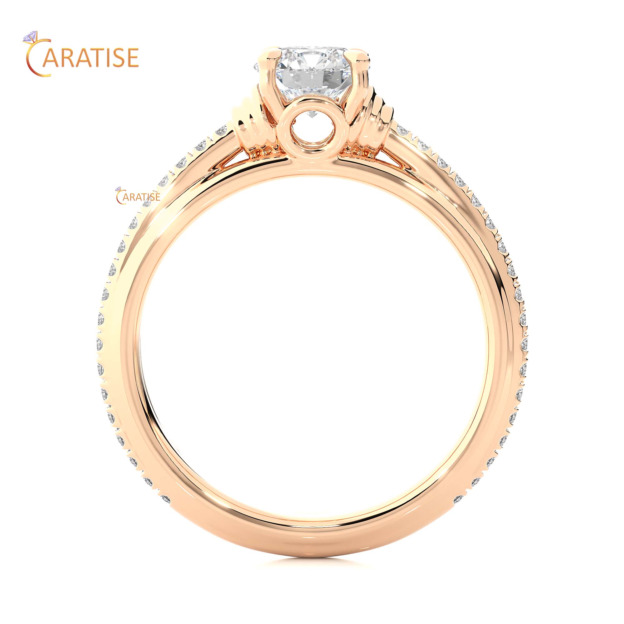 1.26 TDW Round Cut Engagement Moissanite Diamond Ring 925 Silver