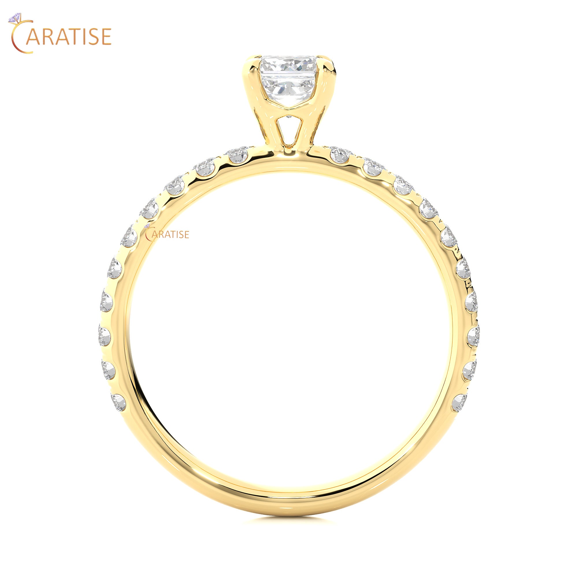 1.01 TDW Round & Princess Cut Engagement Moissanite Diamond Ring 925 Silver