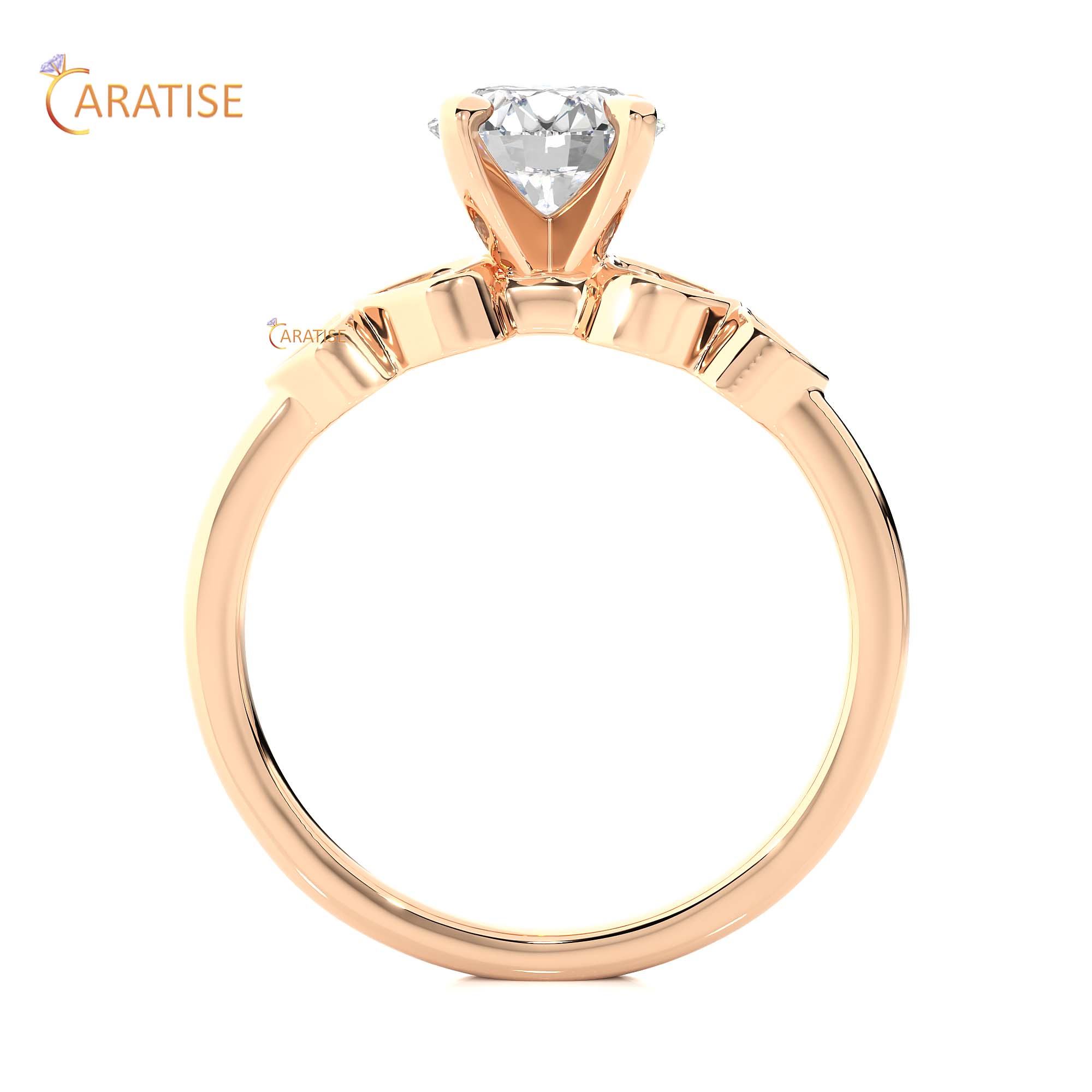 1.21 TDW Round Cut Engagement Moissanite Diamond Ring 925 Silver