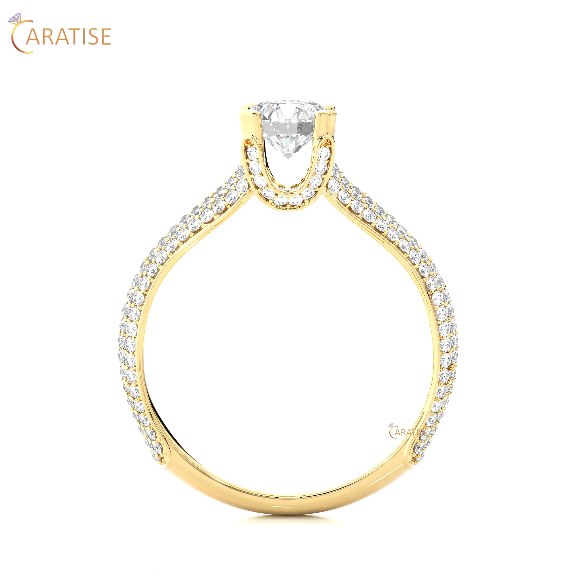 1.13 TDW Round Cut Engagement Moissanite Diamond Ring 925 Silver