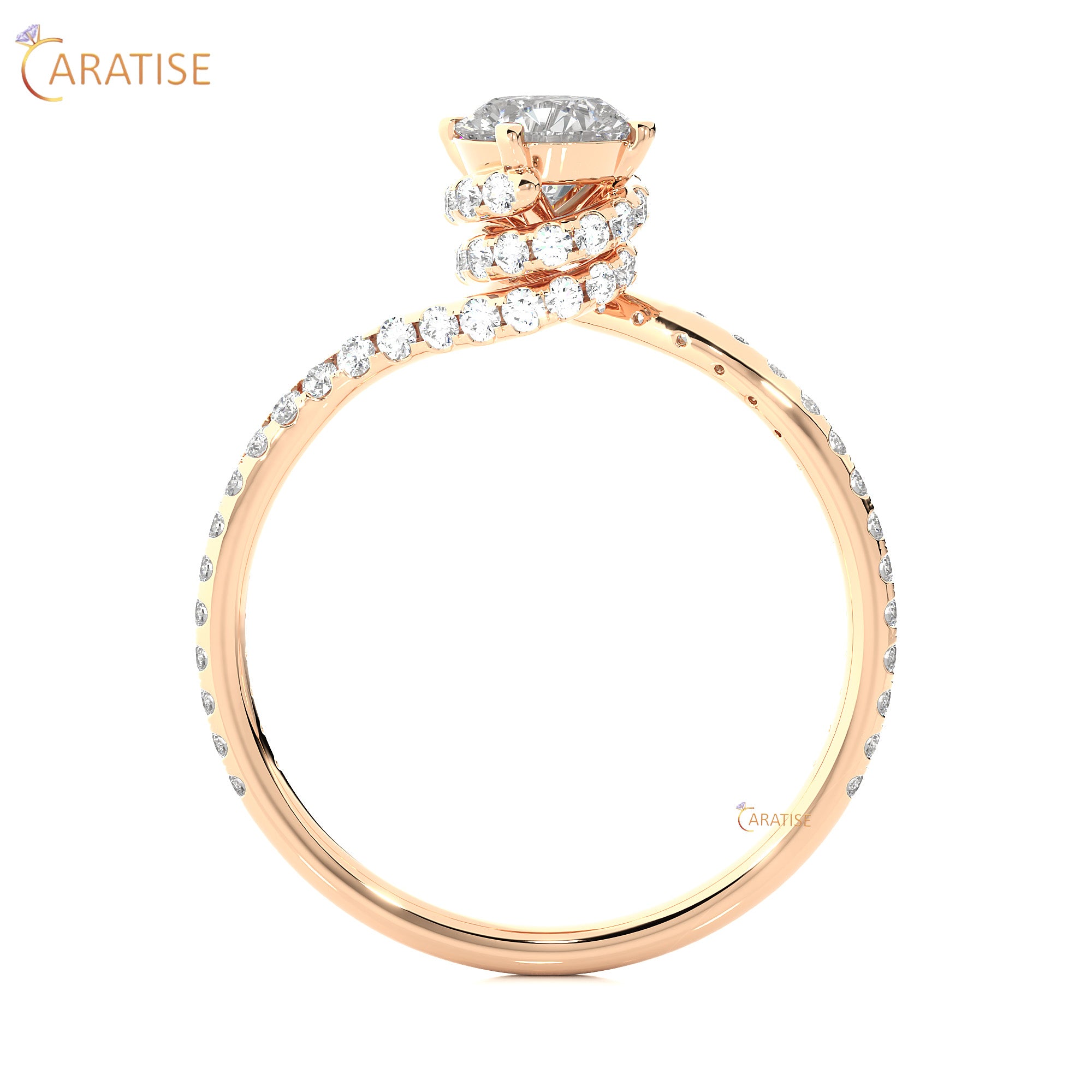 0.84 TDW Round Cut Engagement Moissanite Diamond Ring 925 Silver