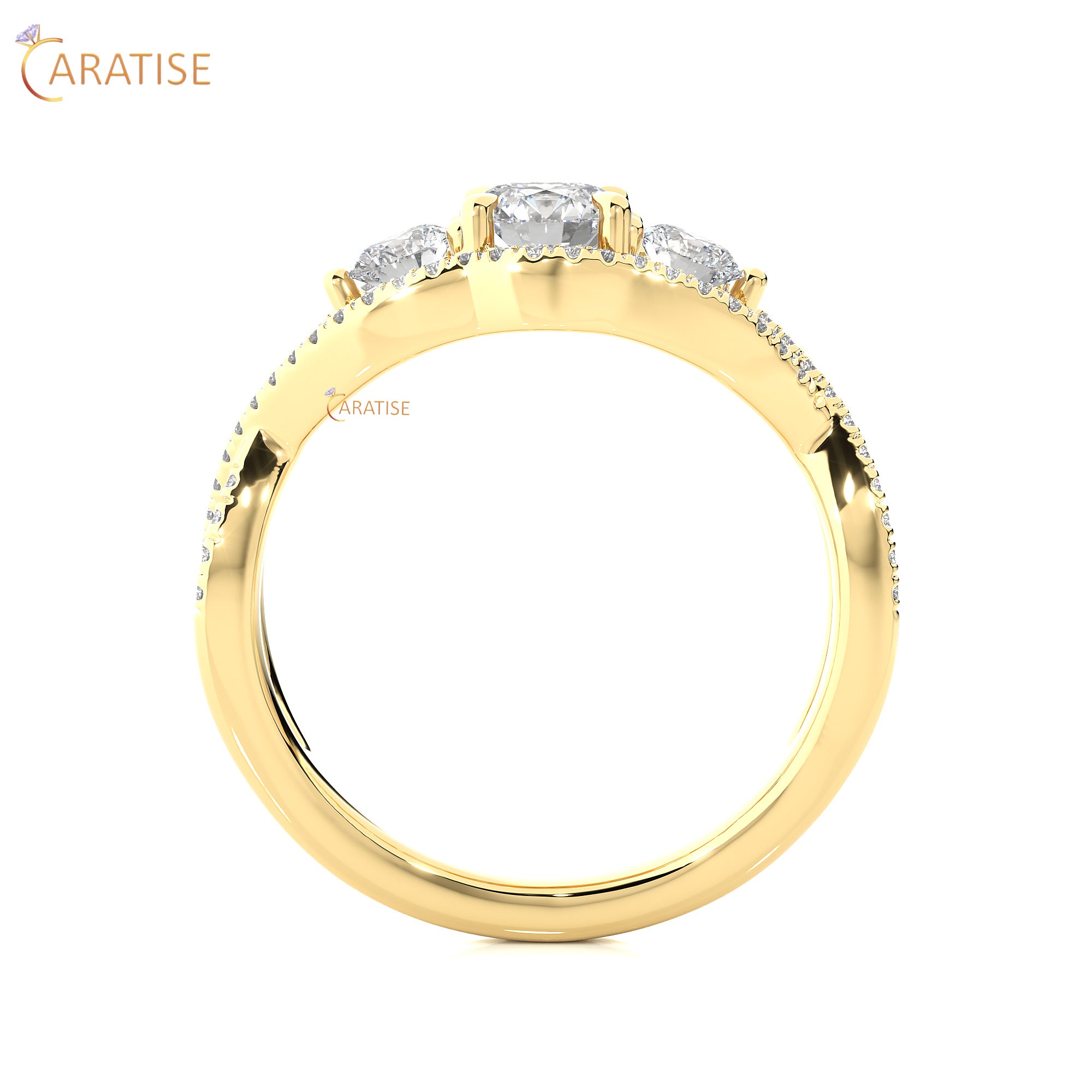 1.07 TDW Round Cut Engagement Moissanite Diamond Ring 925 Silver