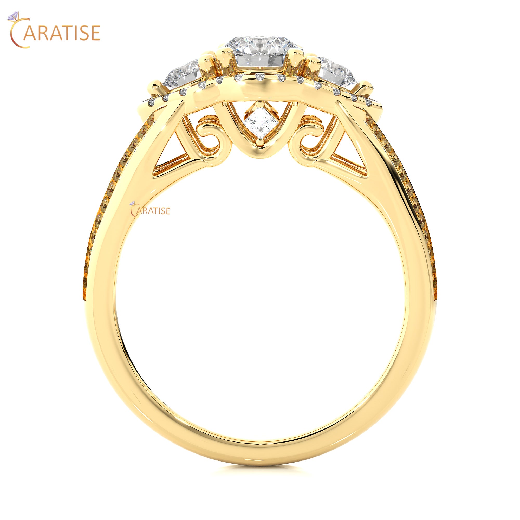 1.14 TDW Round Cut Engagement Moissanite Diamond Ring 925 Silver