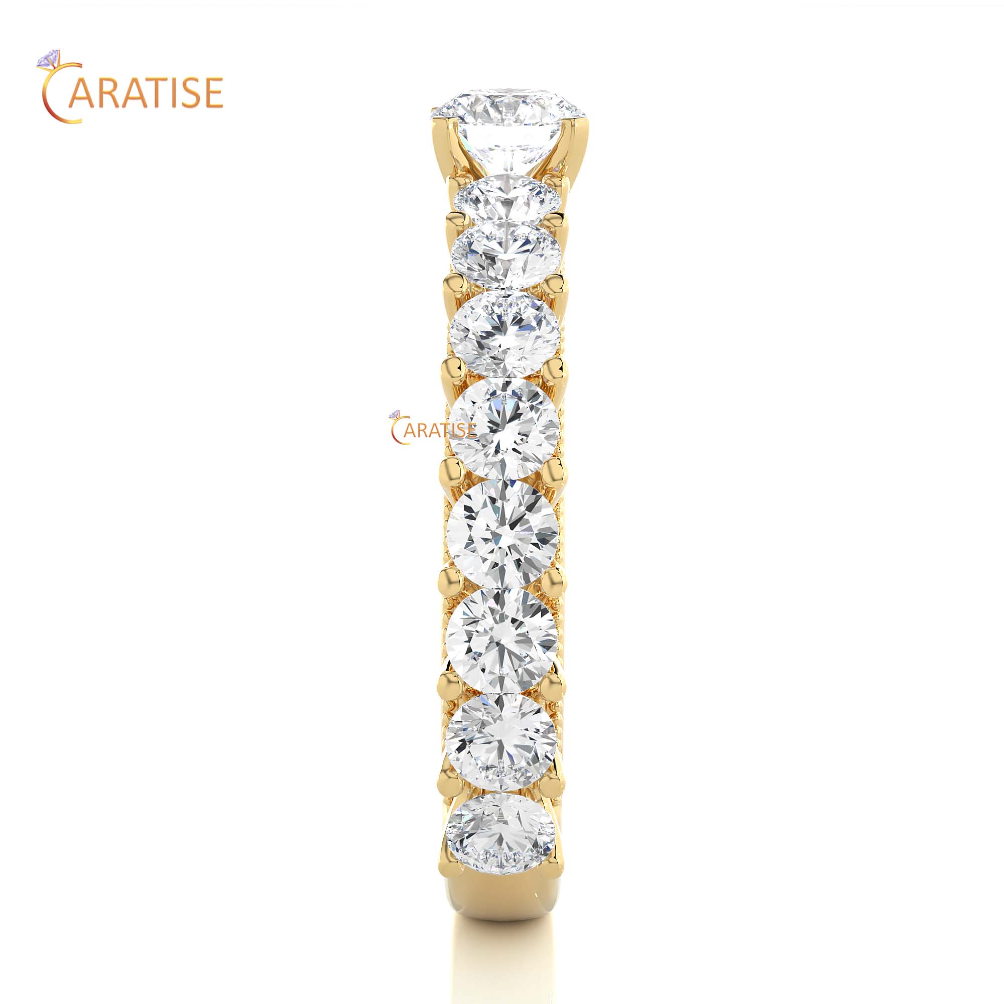 2.53 TDW Round Cut Engagement Moissanite Diamond Ring 925 Silver