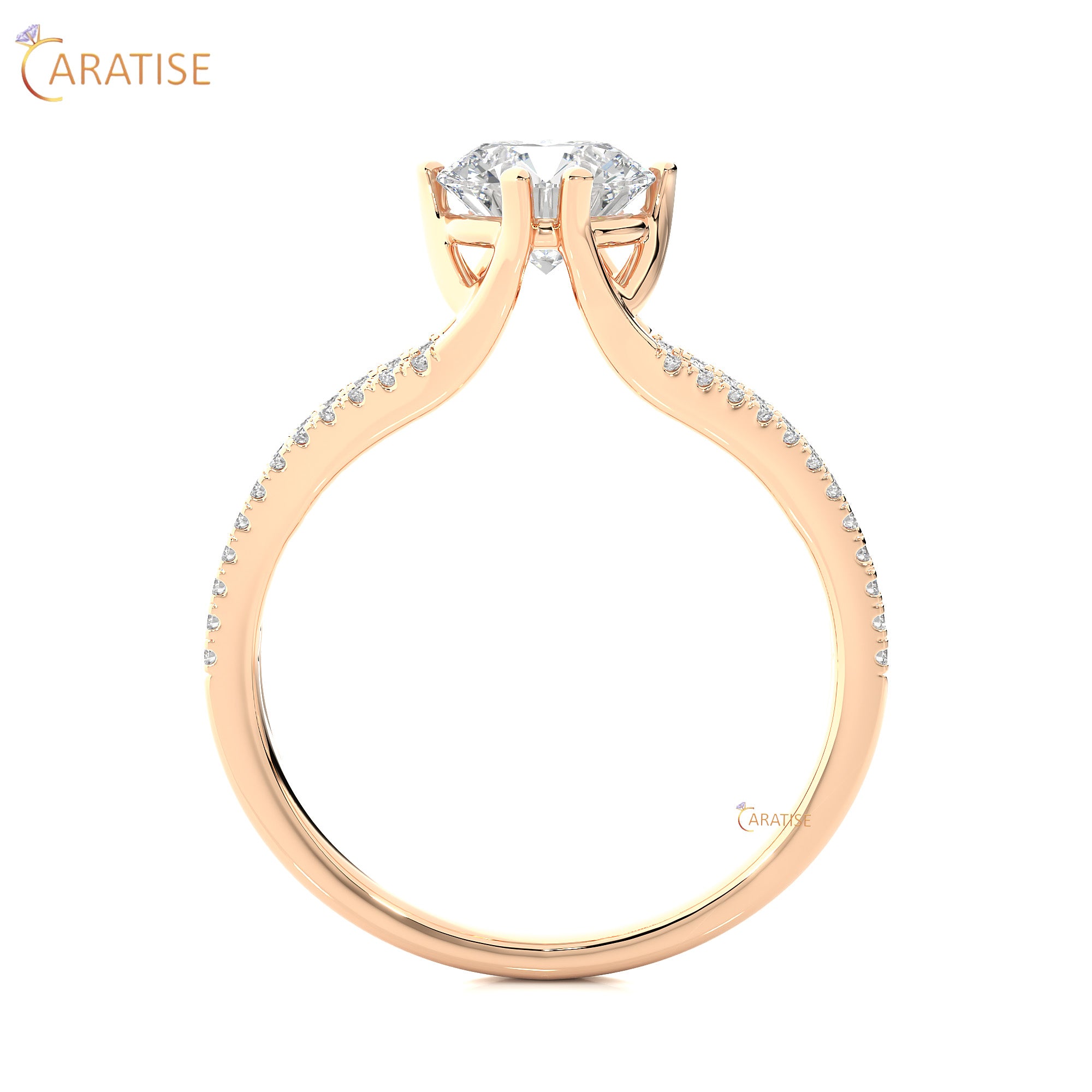 1.05 TDW Round Cut Engagement Moissanite Diamond Ring 925 Silver