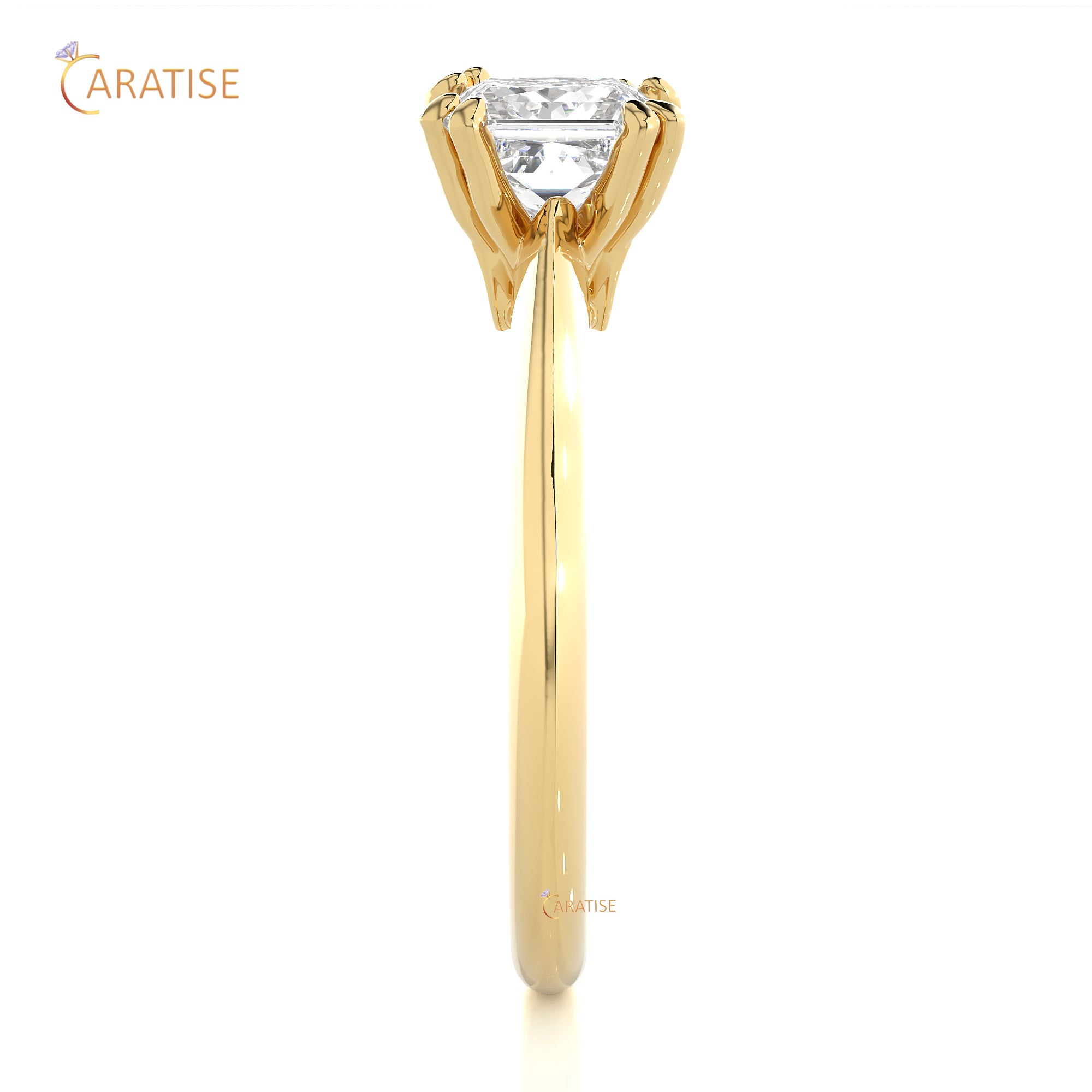 1.38 TDW Round & princess Cut Engagement Moissanite Diamond Ring 925 Silver