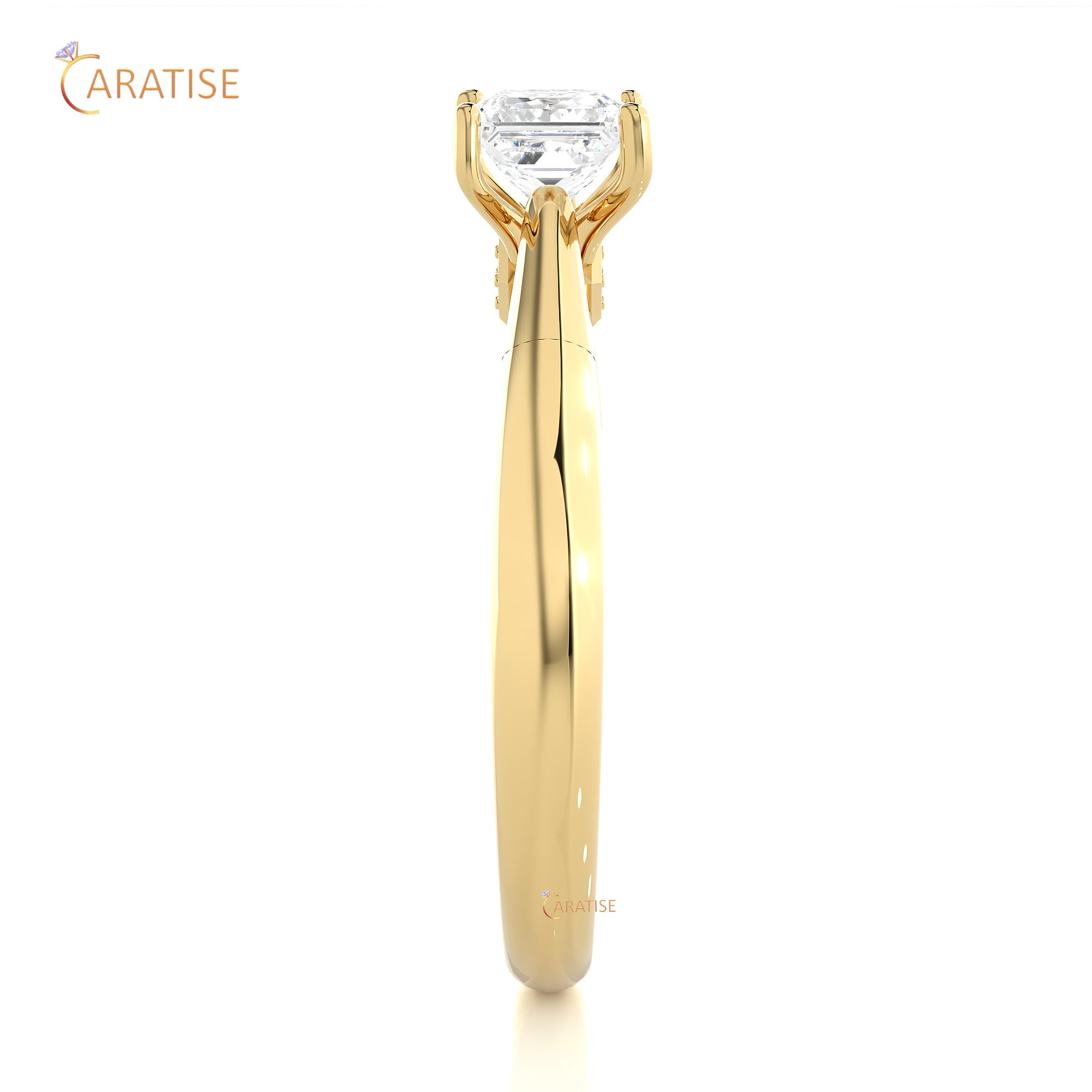 0.80 TDW Round & Princess Cut Women's Engagement Diamond Ring